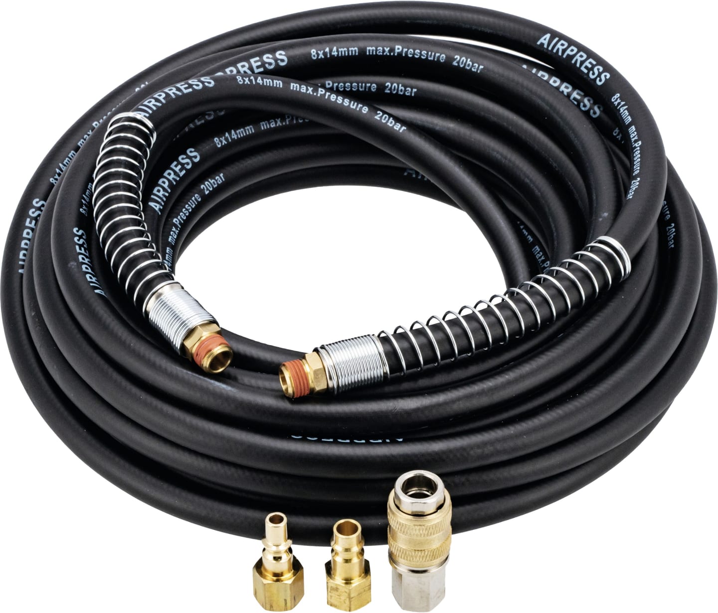 Airpress Druckluftschlauch 8 x 14 mm, 10 m für Kompressoren, mit Knickschutz, 40490