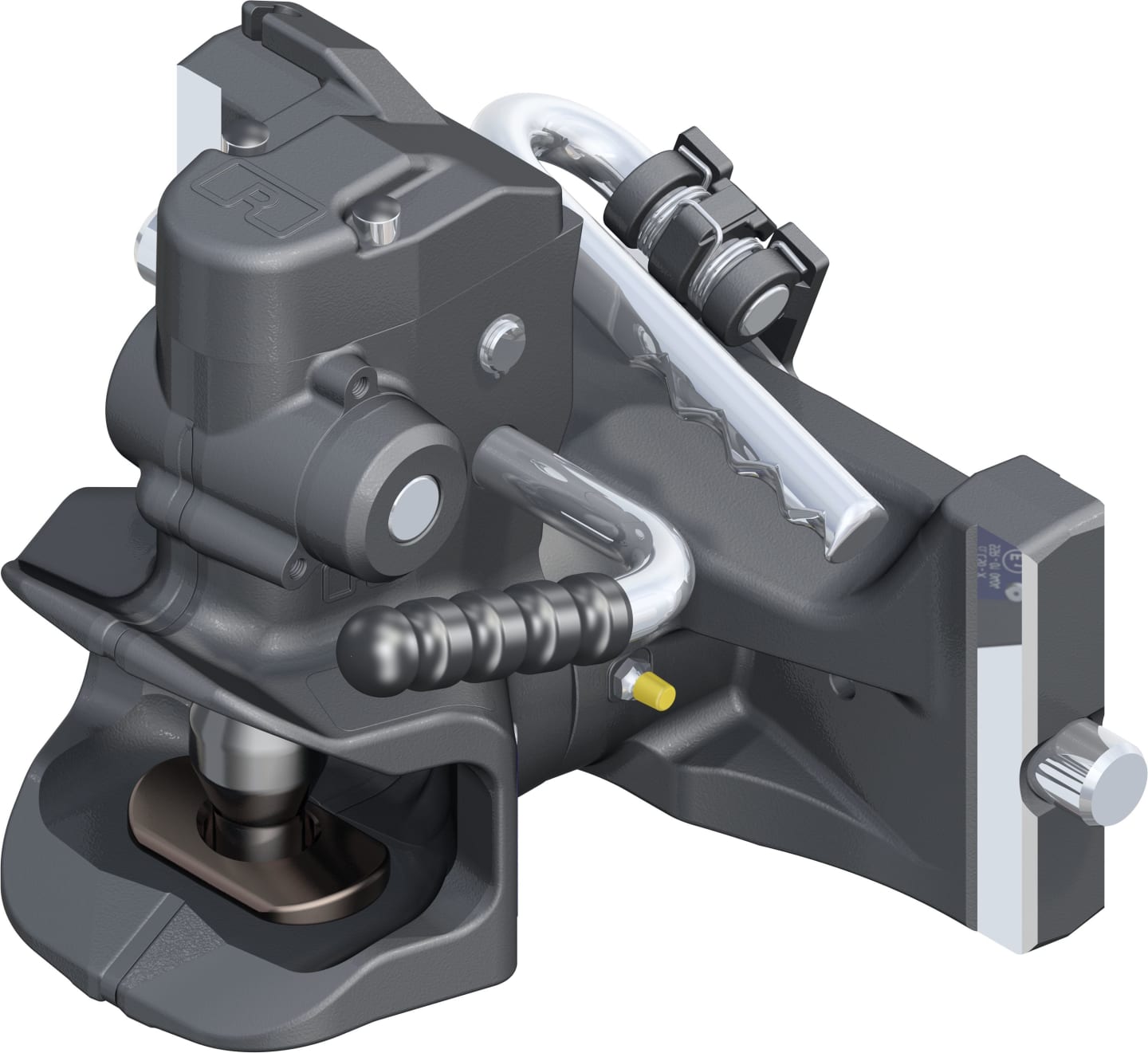 Rockinger Zugmaul "RO865D" automatisch ohne Sicherheitssensor, mit Adapterplatte, 312/22/30 mm, Ø Bolzen 38 mm, Fendt grau, RO865D1239D