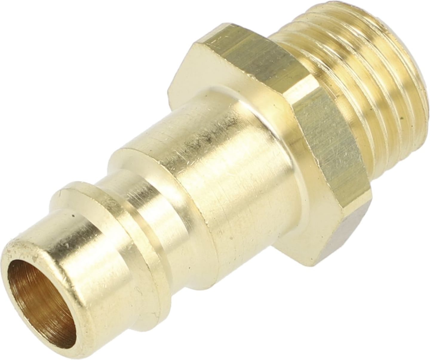 Druckluftstecker G 1/4"-19 AG, NW , Messing, Abdichtung durch PVC-Dichtring