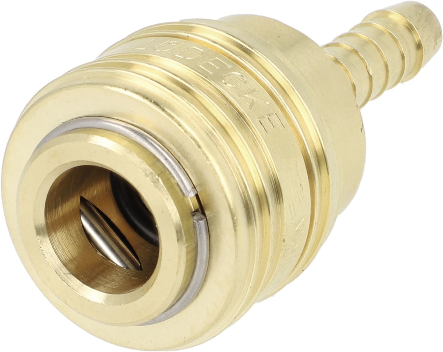 Druckluftmuffe Tülle 6 mm, Euro NW 7,2, Messing, Ventilart einseitig absperrend