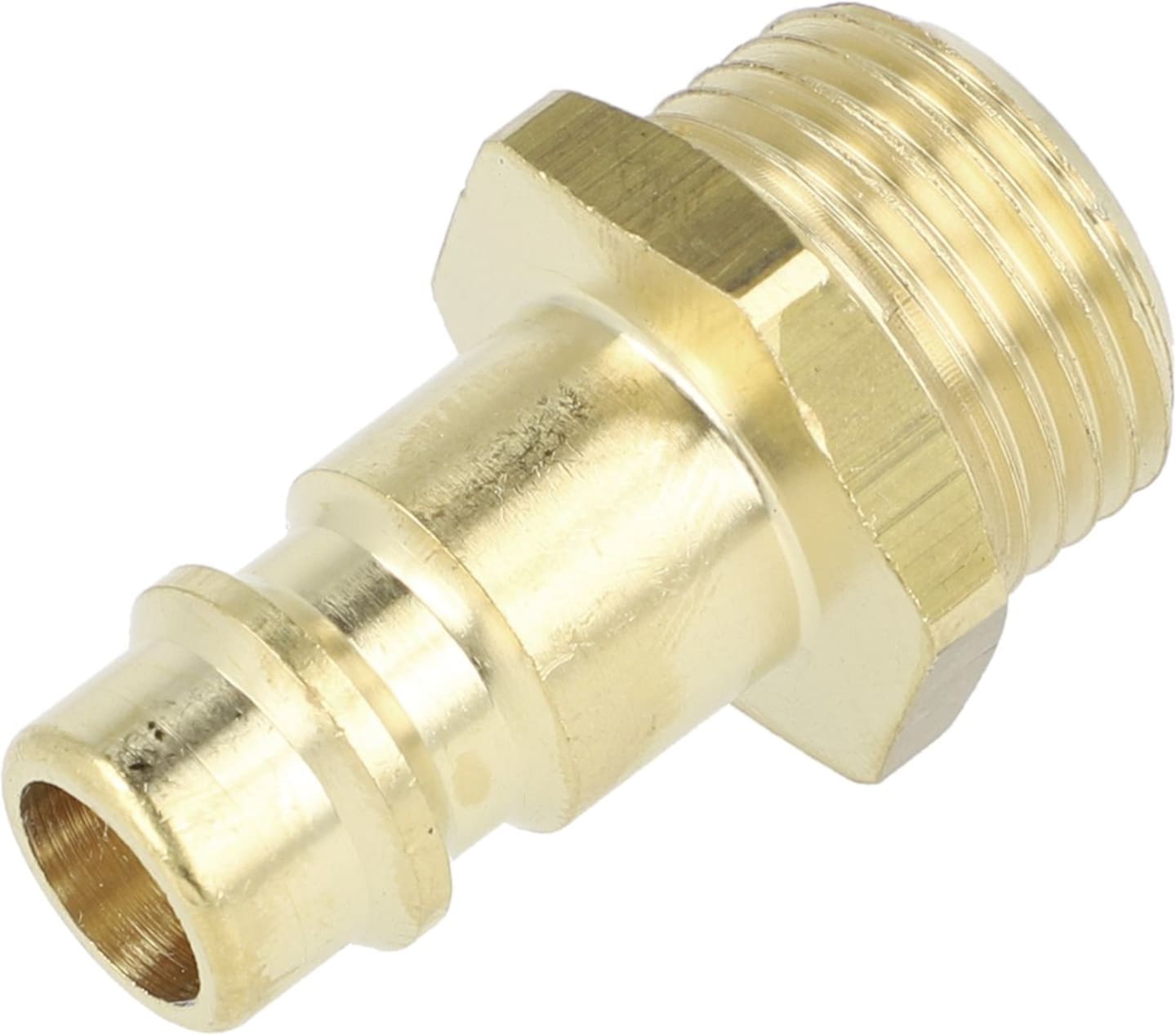 Druckluftstecker G 3/8"-19 AG, NW , Messing, Abdichtung durch PVC-Dichtring