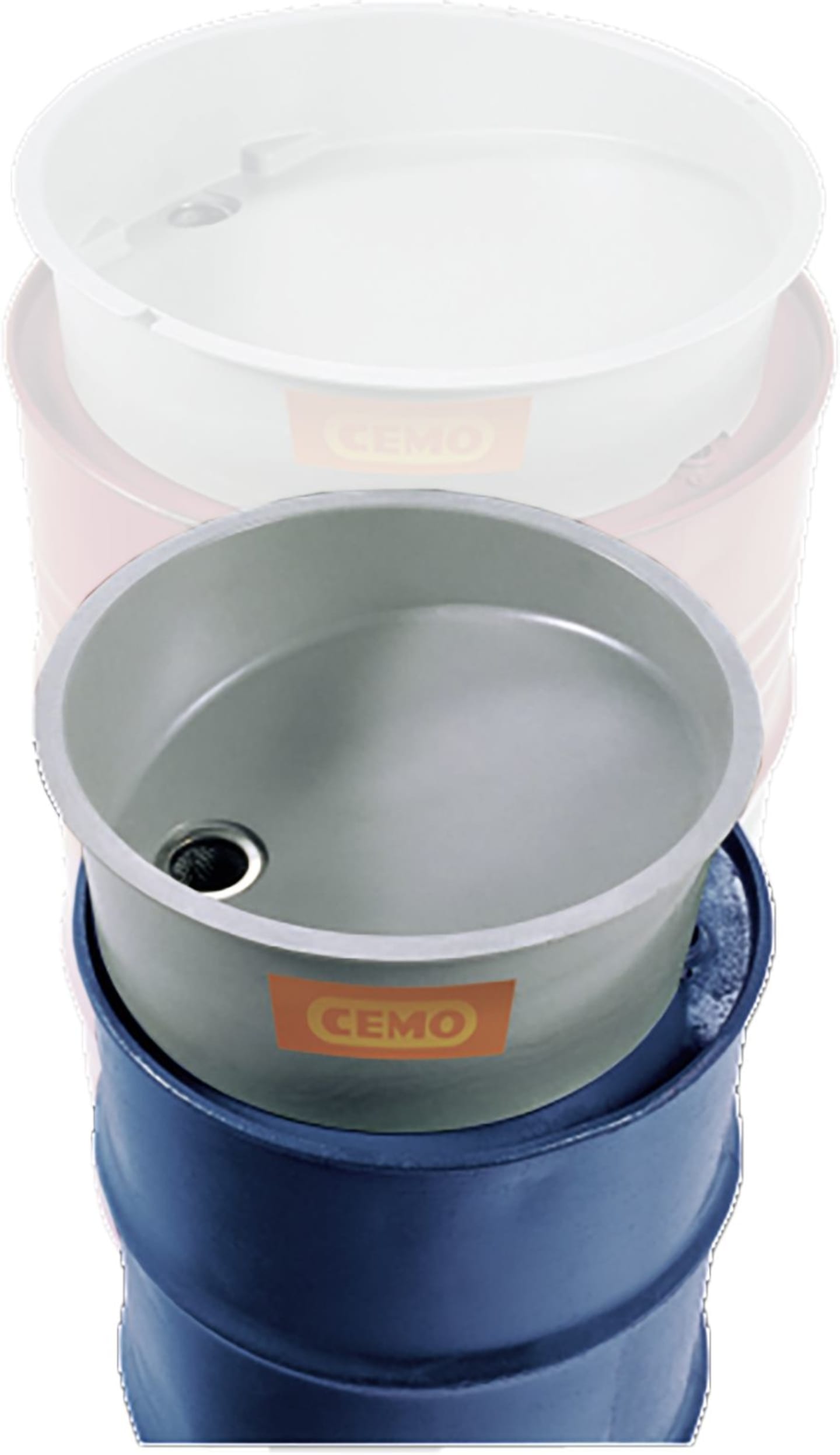 Cemo Trichter Ø 39 cm, Höhe 16 cm, ohne Deckel, für 60 l-Fass, GFK, 5493