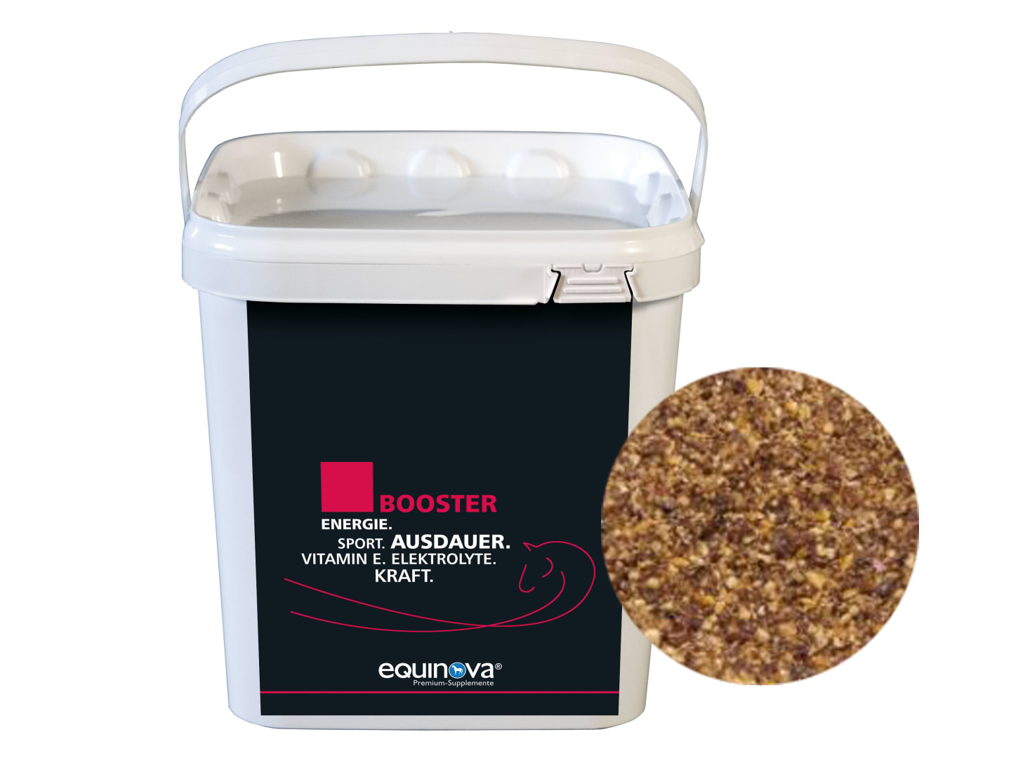 Equinova Booster energiereiches Aufbaufutter für Sportpferde und dünne Pferde 2,5 kg Eimer