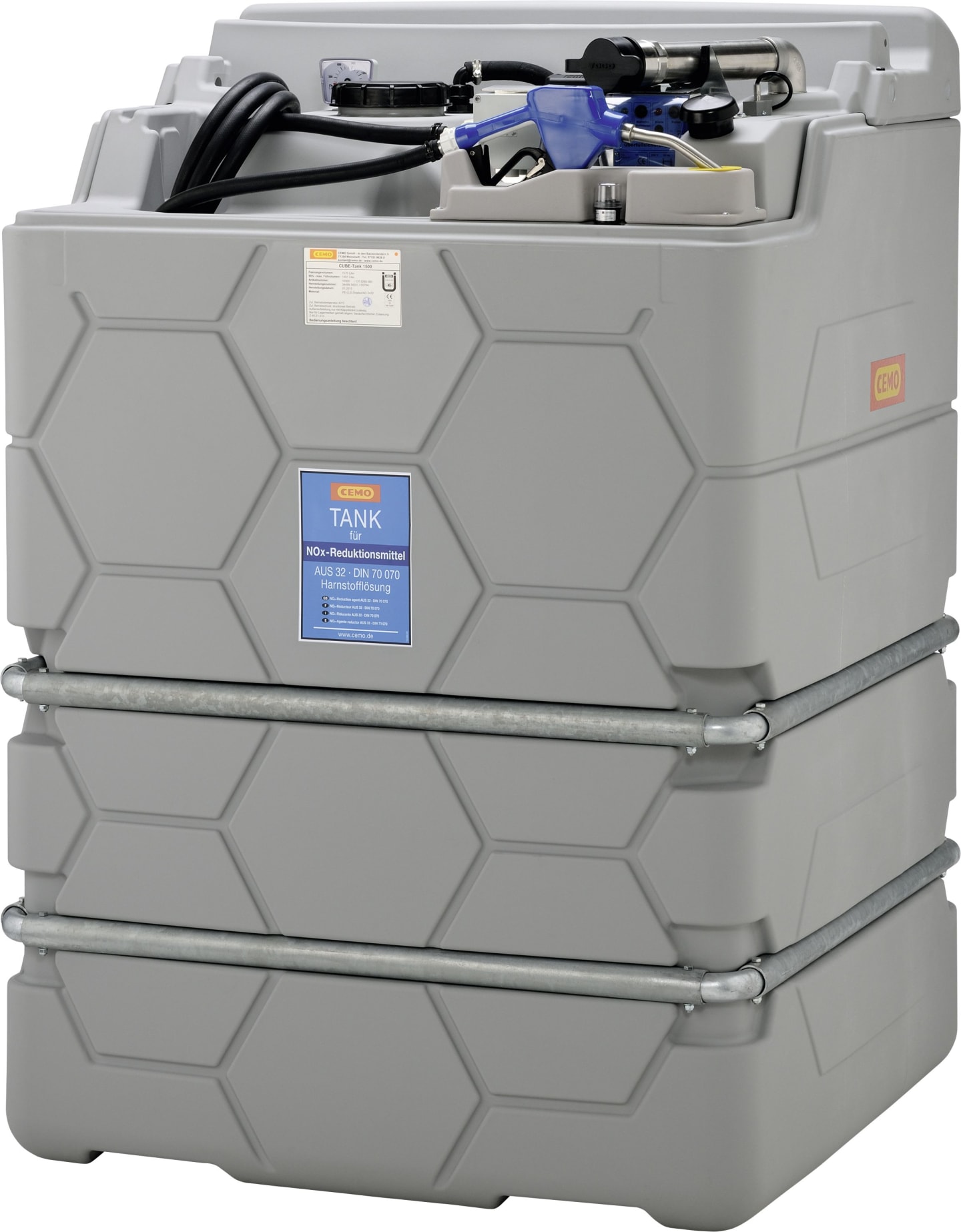 Cemo Tankanlage "Cube Adblue® Indoor Basic" 1.500 l, für AdBlue®, stationär, 230 V-Pumpe, ohne Deckel, 10301