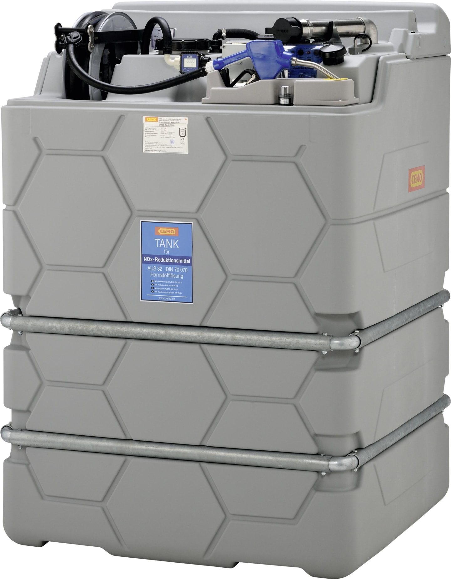 Cemo Tankanlage "Cube Adblue® Indoor Premium" 1.500 l, für AdBlue®, stationär, 230 V-Pumpe, ohne Deckel, 10434
