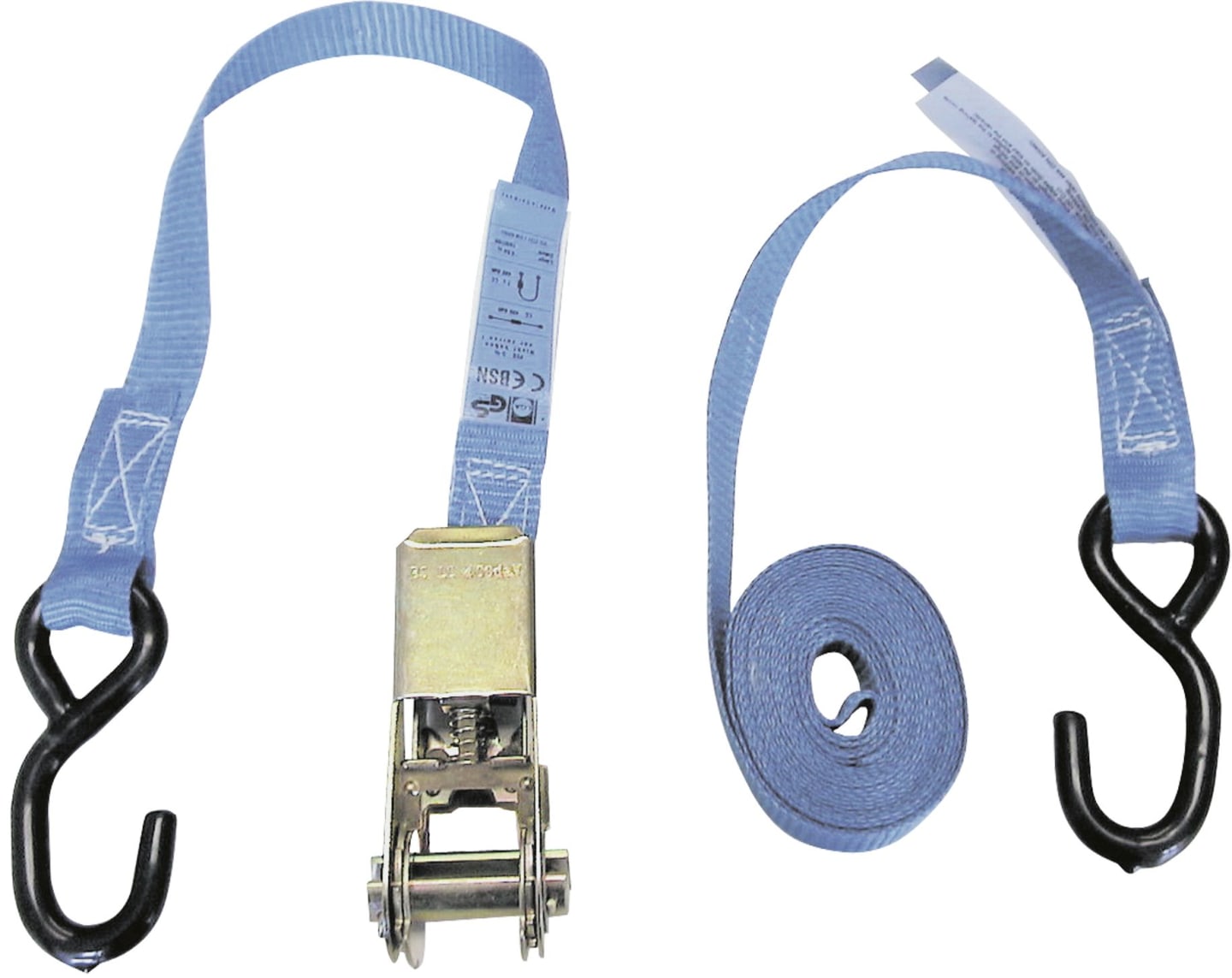 KERBL Zurrgurt 25 mm 2-teilig, Haken, Ratsche blau