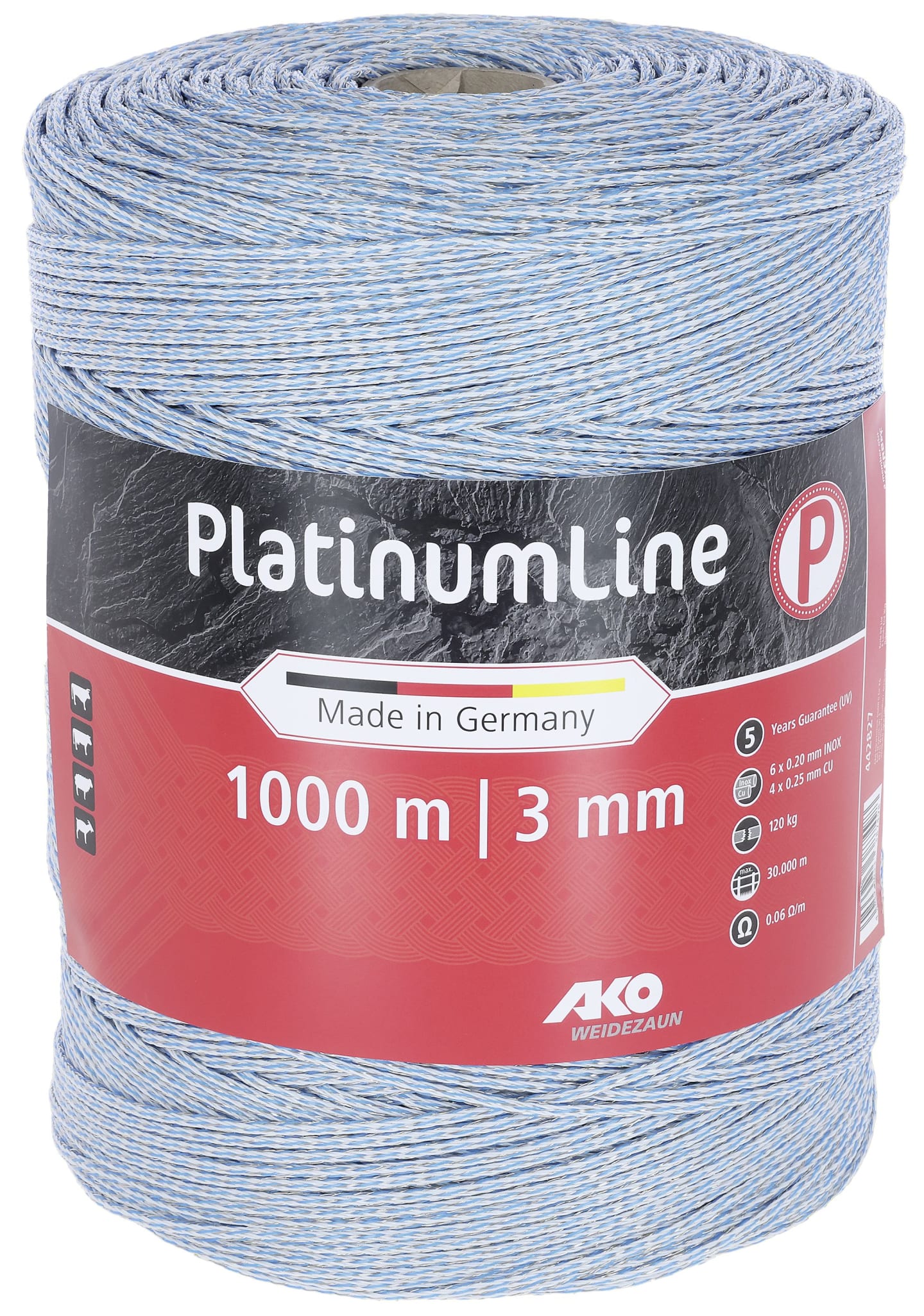 Ako Litze "PlatinumLine" 1.000 m, weiß; blau, Ø 3,0 mm, 442827