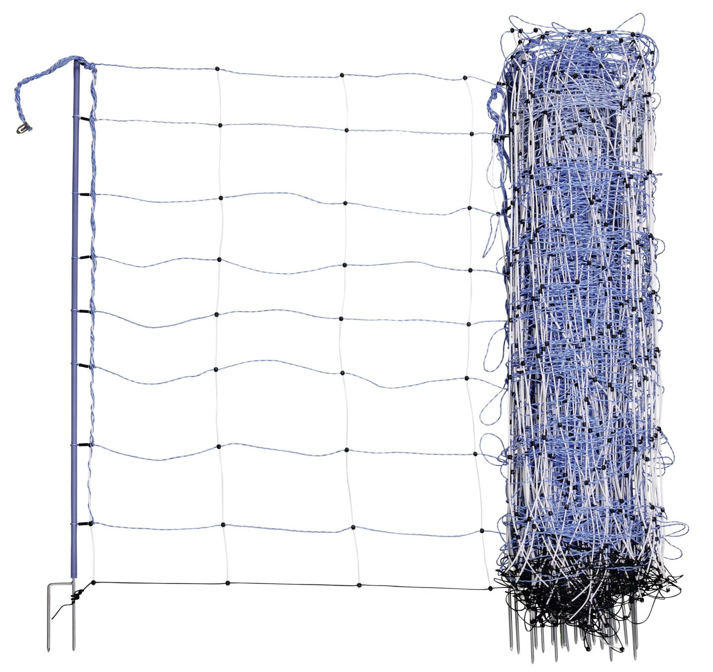Ako Wolfszaun "TitanNet Premium XBraid" 122 cm/50 m, weiß; blau, stromführend, 27841
