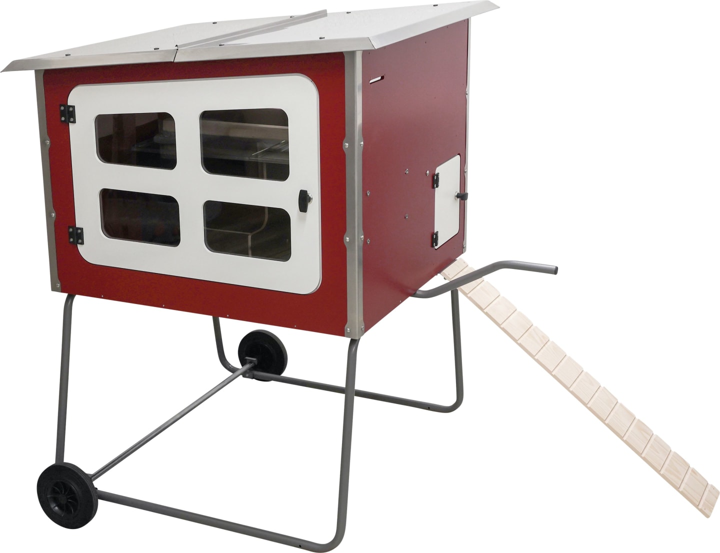 KERBL Hühnerstall "MobileCoop" Holz mit erhöhtem Aufbau und Rollen, 113 x 92 x 138 cm, 81738