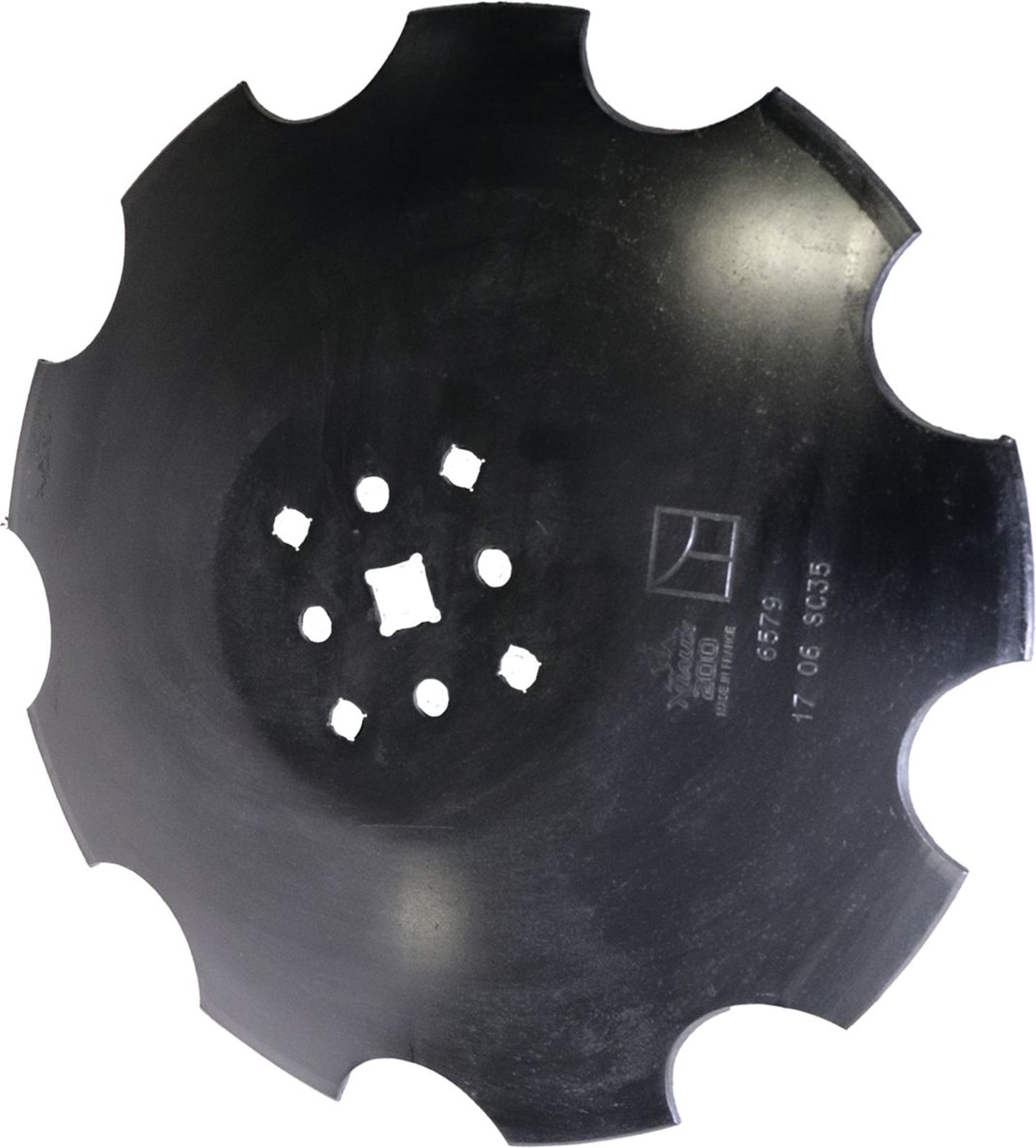NIAUX 200 Eggenscheibe 460 x 4 mm, LK 80/110 mm, gewölbt, gezahnt, flacher Ansatz, für Agrisem, 31-0593