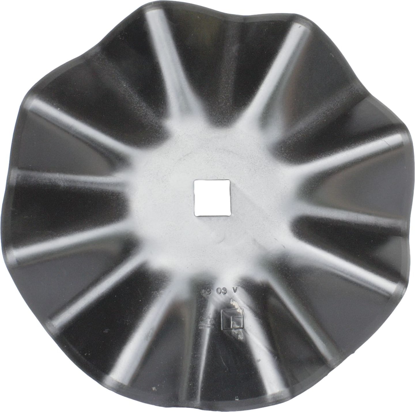 NIAUX 200 Eggenscheibe 510 x 5 mm, ZB Vierkant, 41 x 41 mm, gewölbt, gewellt, für Quivogne, 31-451040