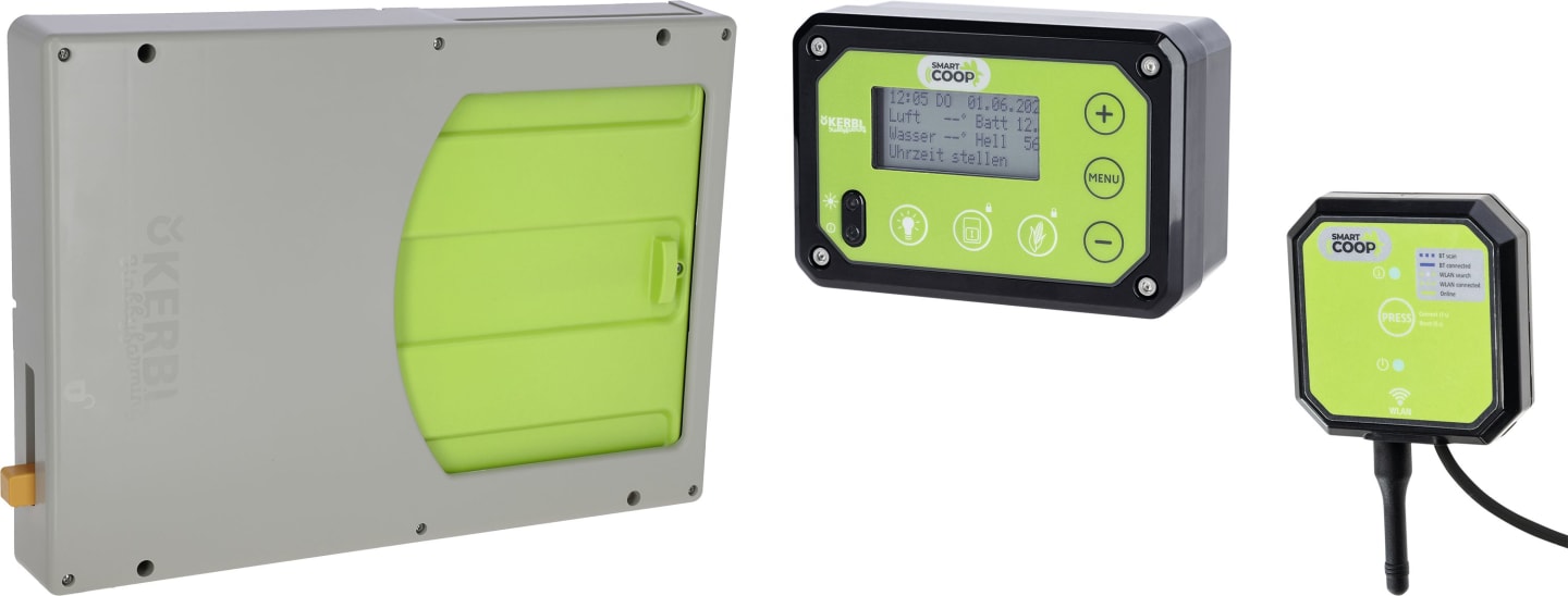 SmartCoop Hühnerklappe horizontal, mit Zahnstangenantrieb, für Geflügelställe, mit Steuerung und WLAN-Modul, 70645
