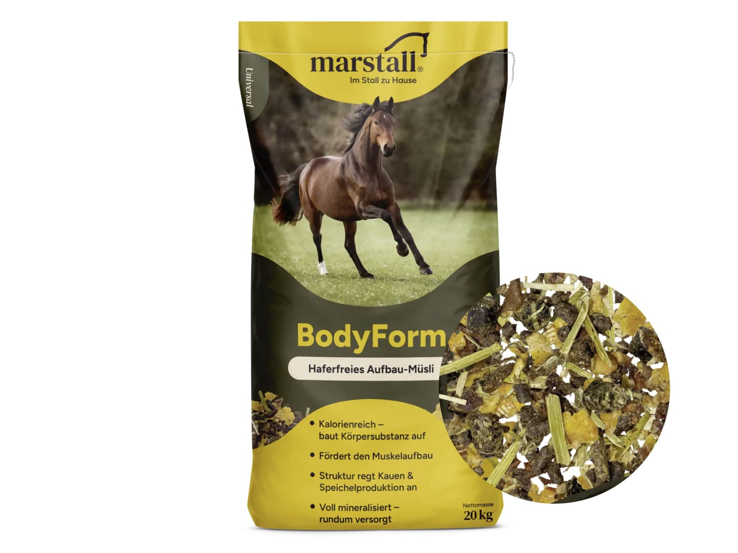 marstall® BodyForm-Müsli energiereiches Strukturmüsli ohne Hafer 20 kg Sack