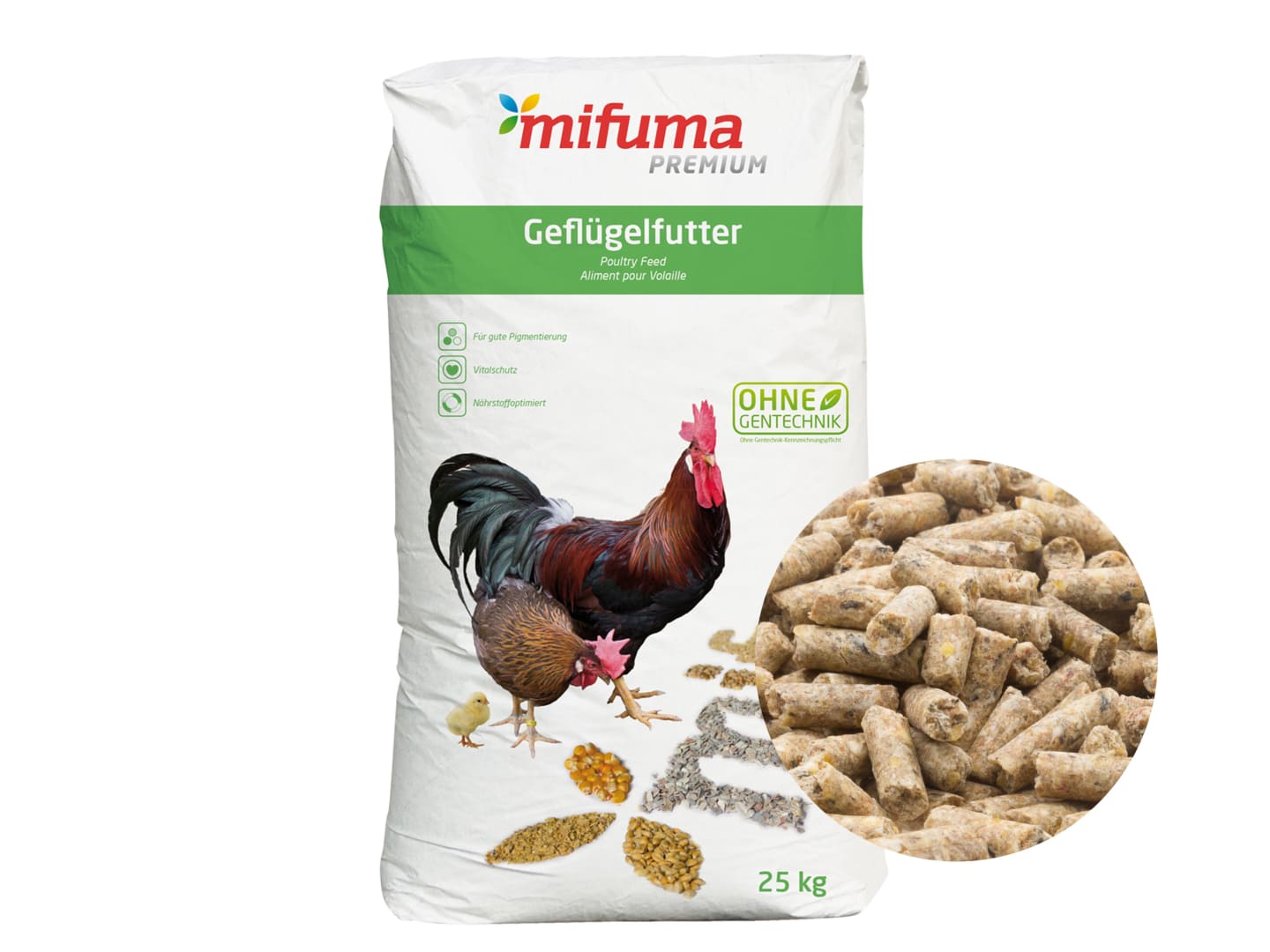 Mifuma Wassergeflügel Aufzucht Extensiv WAE (Korn) für Entenküken und Gänseküken, Aufzuchtfutter für Wassergeflügel ab der 7. Lebenswoche Pellet 25 kg Sack