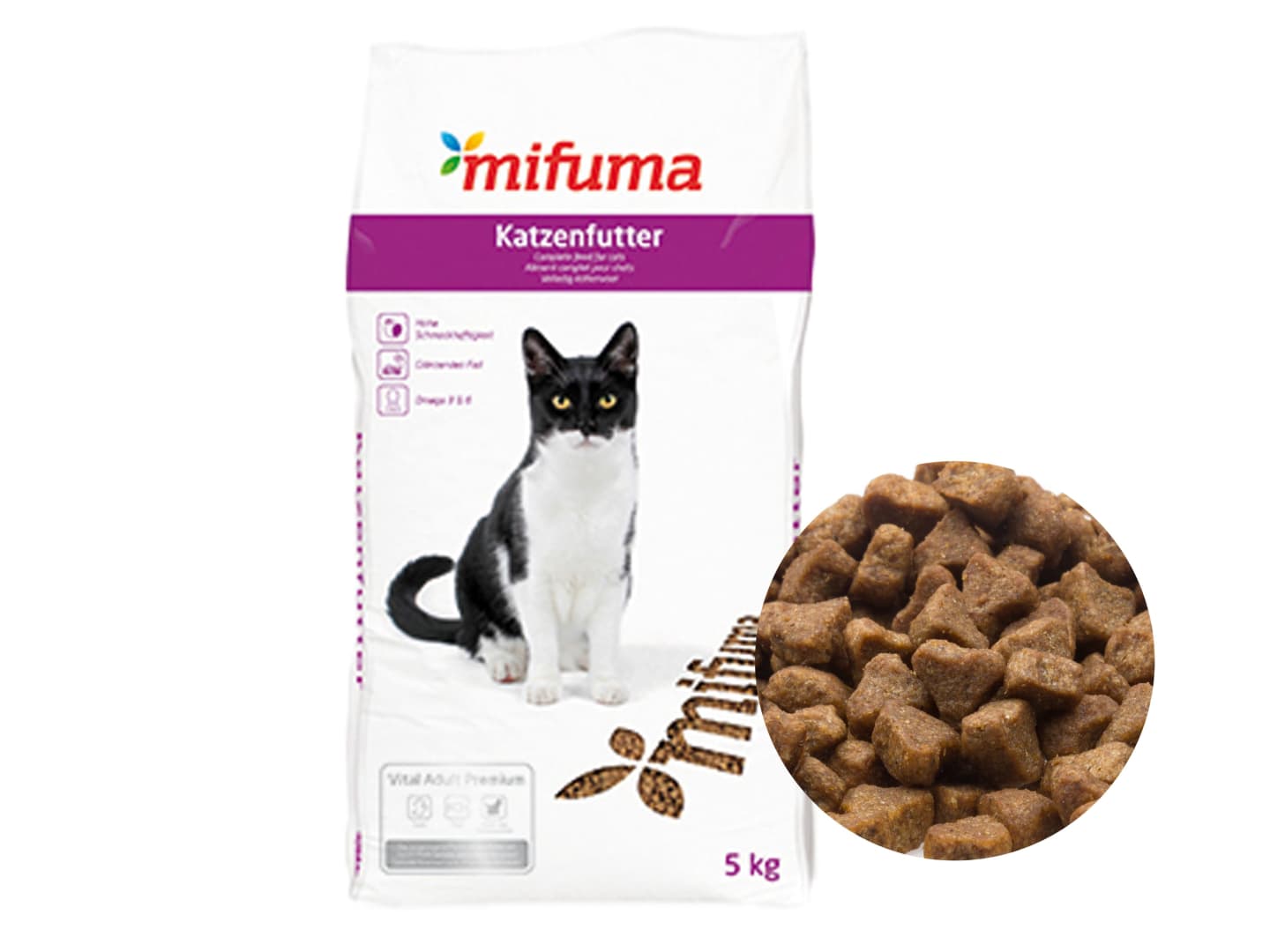 Mifuma Vital Adult Premium Katze für Katzen mit Inulin und essentiellen Aminosäuren Brikett 5 kg Sack