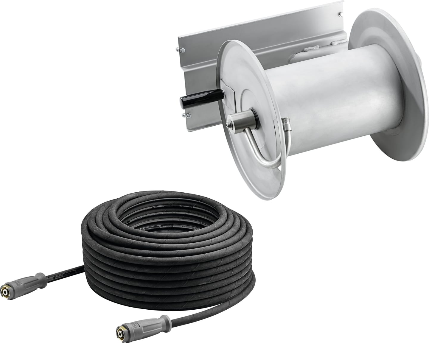 Kärcher® Schlauchaufroller mit HD-Schlauch 40 m/DN 12, Edelstahl, 9.702-406.0