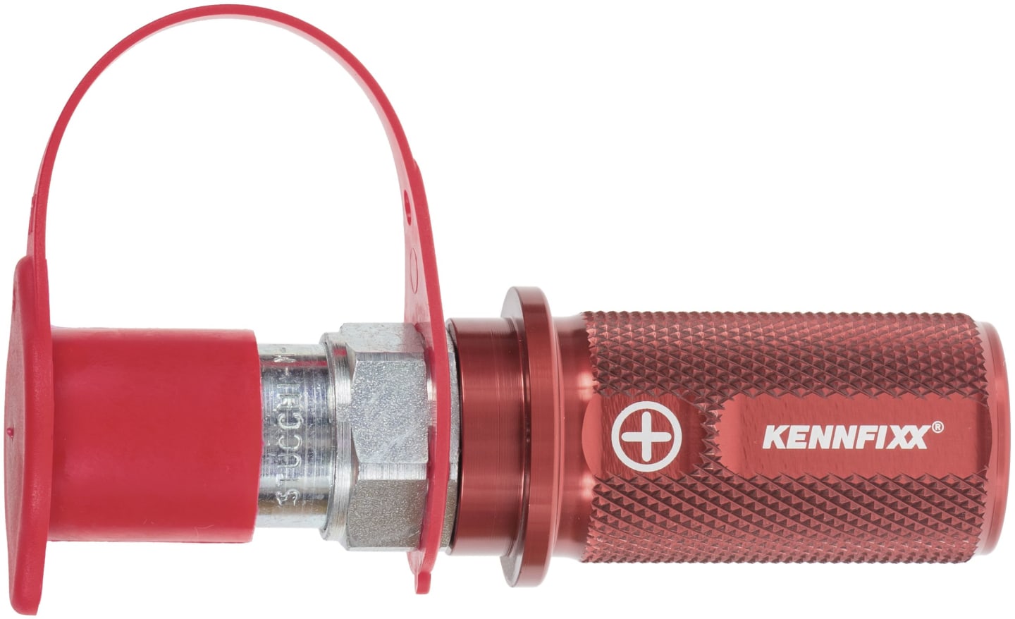 Kennfixx® Hydraulik-Handgriff rot +, BG 03, Stecker M 22 x 1,5 IG; Schlauch 1/2" IG