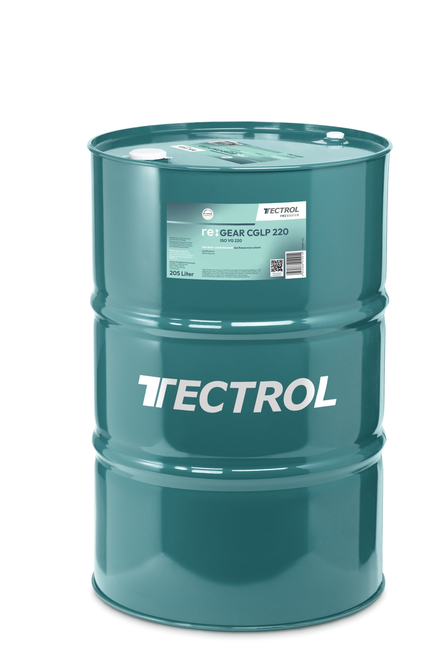 TECTROL re:GEAR CLP 220 205 l Fass ISO VG 220 CGLP, Zentalschmierung, Bettbahn- und Gleitbahnöl, demulgierend, CO₂ reduziert