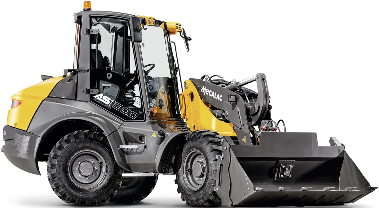 MECALAC Schwenklader "AS1000" Hubkraft 4.000 daN, 55,4 kW (75 PS) bei 2.300 min⁻¹, 0 – 20 km/h, Z-Kinematik