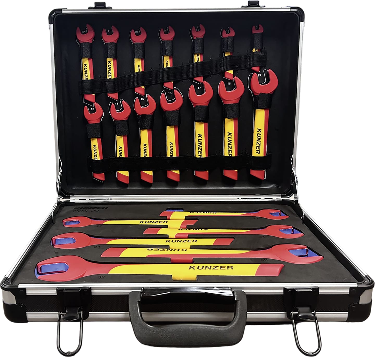 KUNZER Gabelschlüsselsatz 20-teilig, VDE, im Alukoffer, 7VDE20