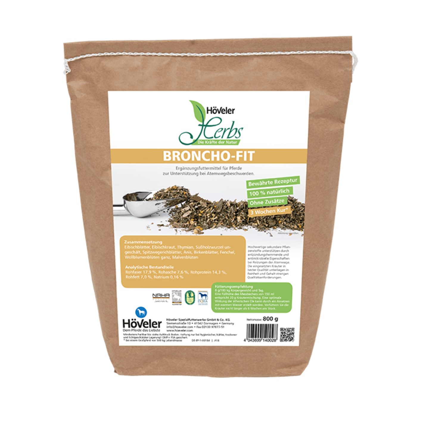 Höveler Herbs BRONCHO-FIT Kräutermischung mit Anis und Fenchel 800 g Beutel