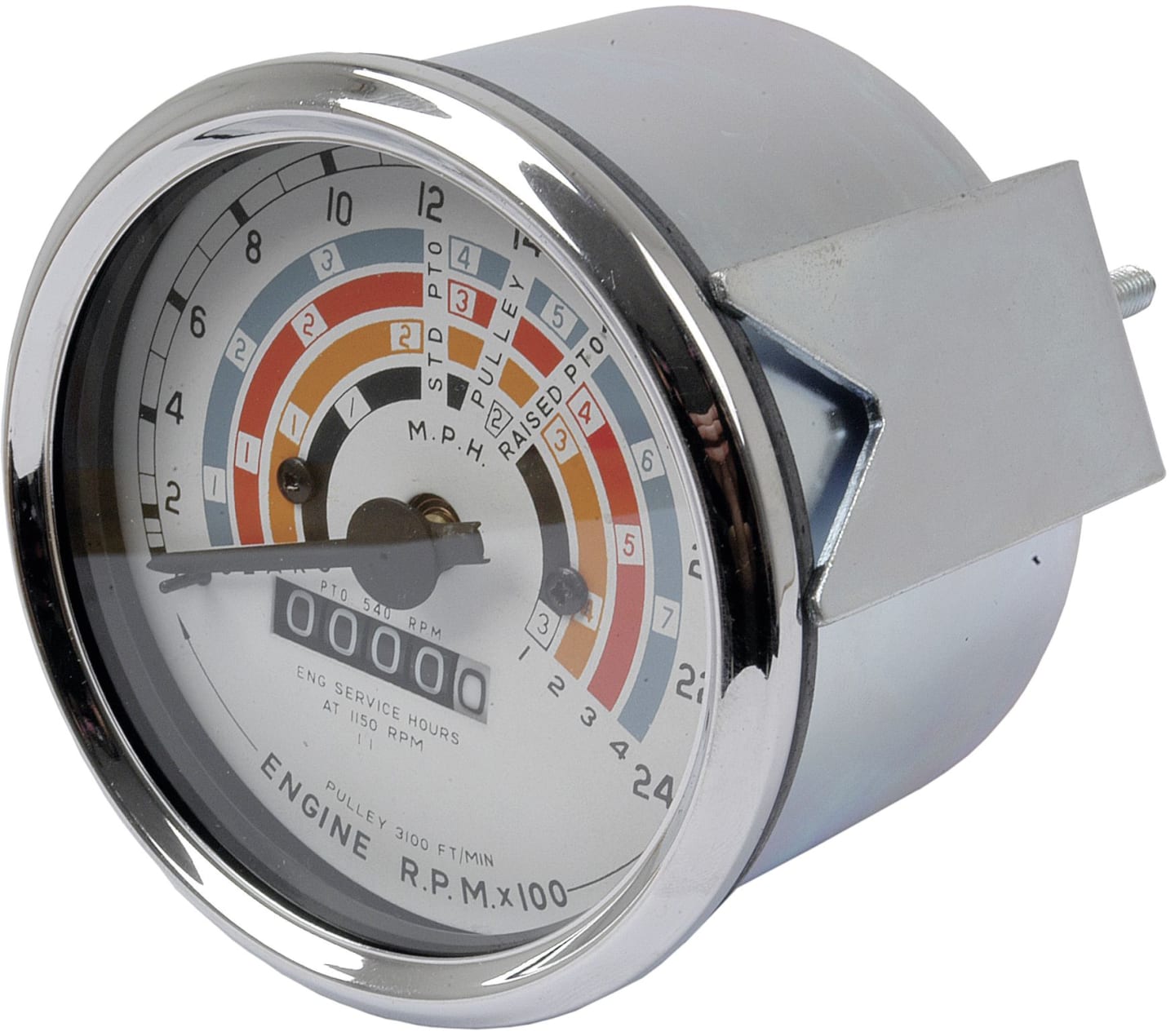 Traktormeter Ø 73/80 mm, 0 bis 24 mile/h, rechtsdrehend, für Traktor Fordson Major