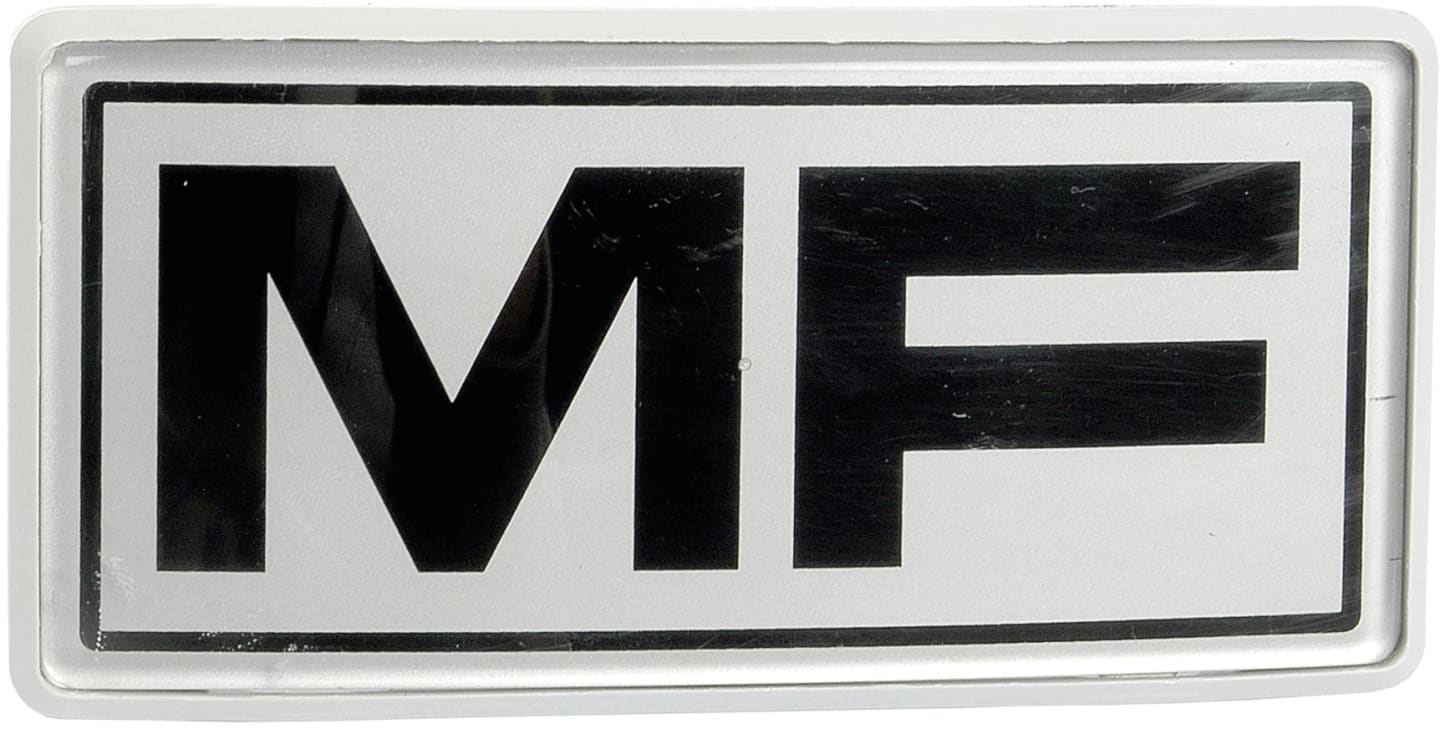 Typenschild "MF" für Traktor Massey Ferguson 100, 200, 600, Kunststoff