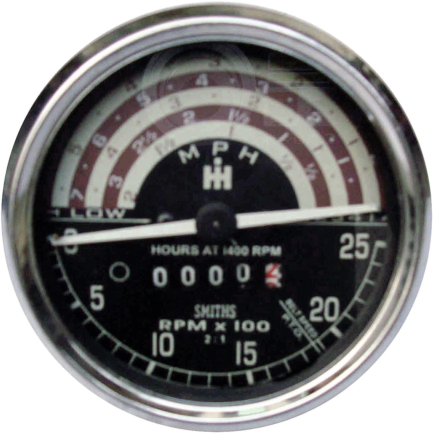 Traktormeter "Smith" Ø 74/80 mm, 0 bis 25 mile/h, für Traktor Case IH 374, 384, 444