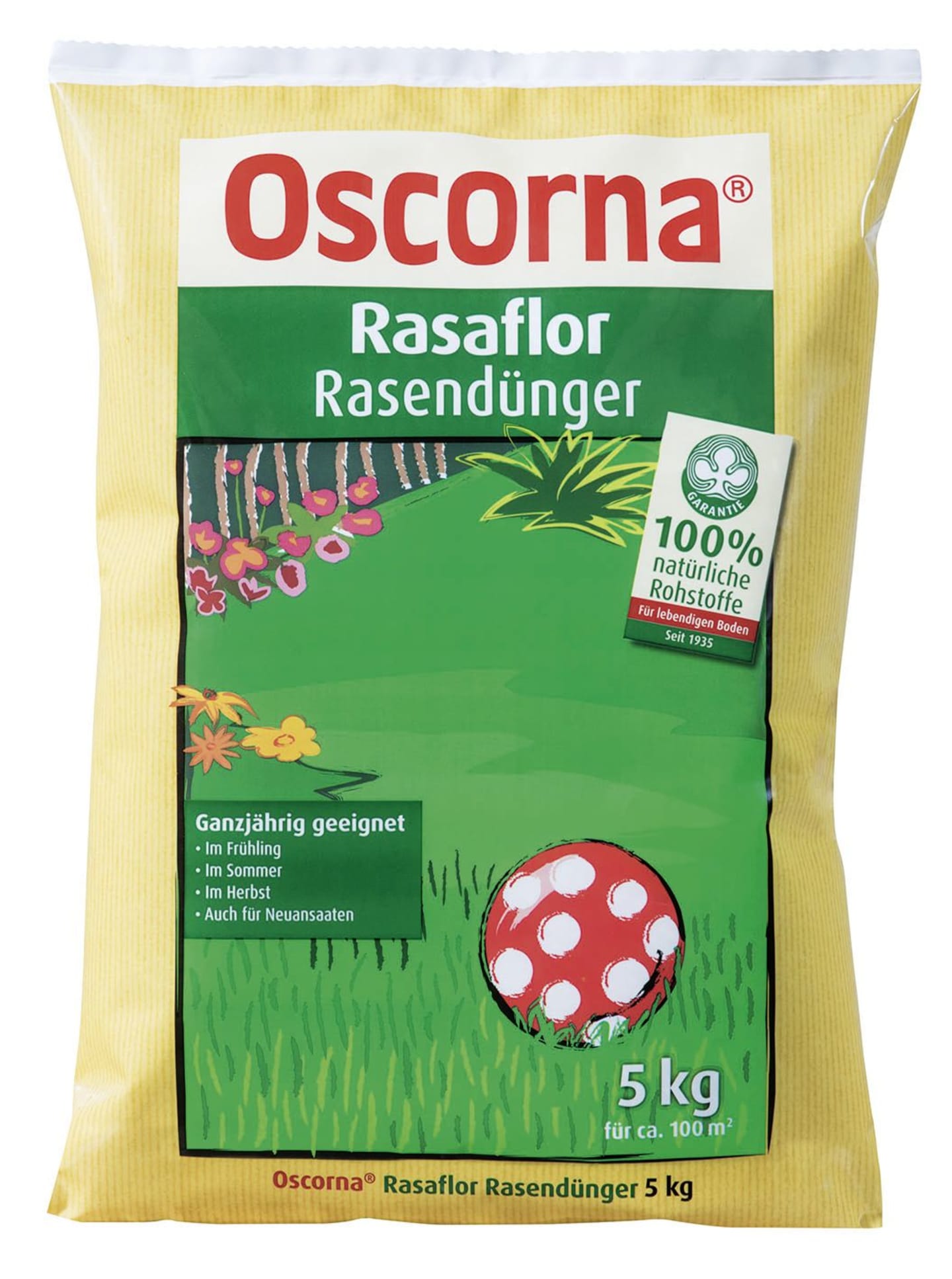 Oscorna® Rasaflor fein Rasendünger NPK 8+4+0.5 5 kg Sack Pulver