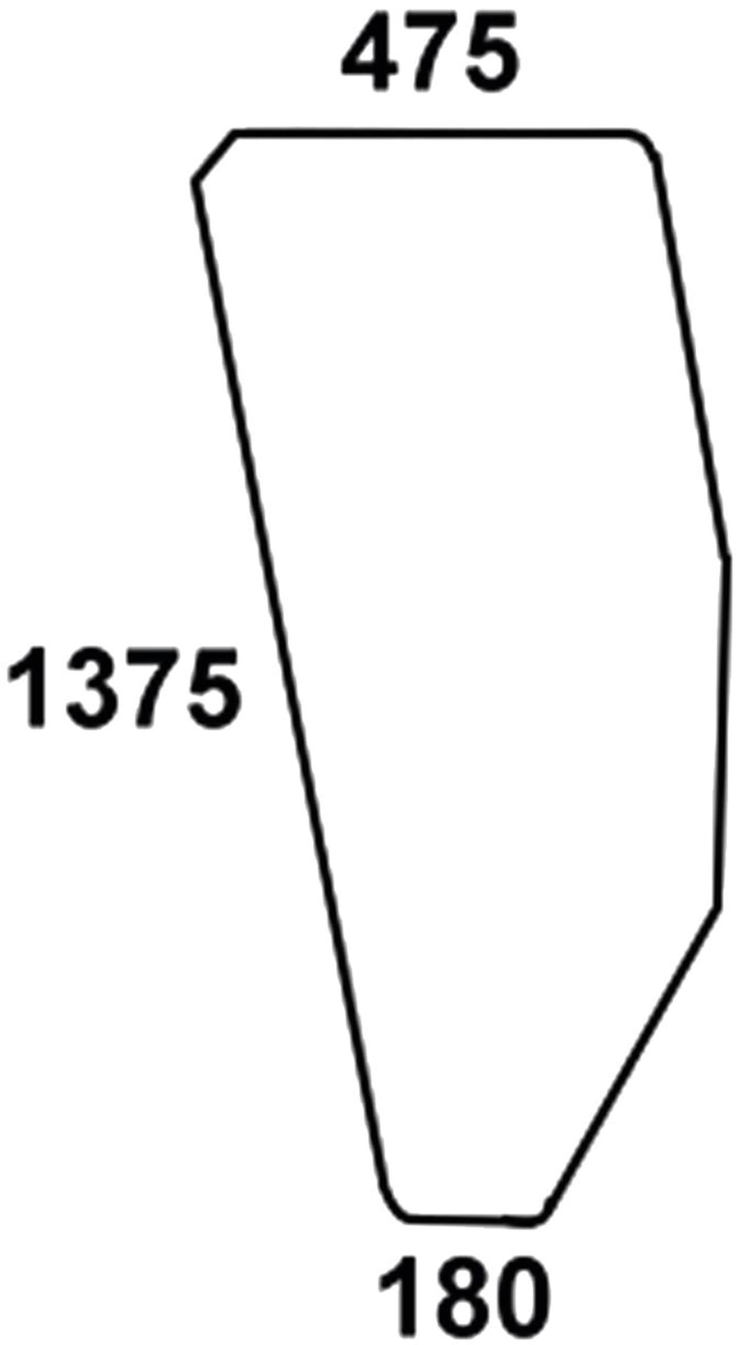 Türscheibe, klar, links, für Fiat -88, -90, 580, 680, 780, 880, 980, Kabine Komfort; CS 14; CS 15; CS 16; CS 17; CS 18; CS 19