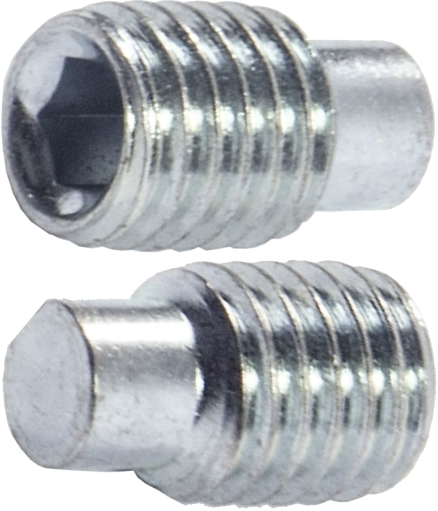 Madenschraube M 10 x 16 mm, Stahl, verzinkt; blau passiviert (A2K), Innensechskant, Zapfen, 025701016