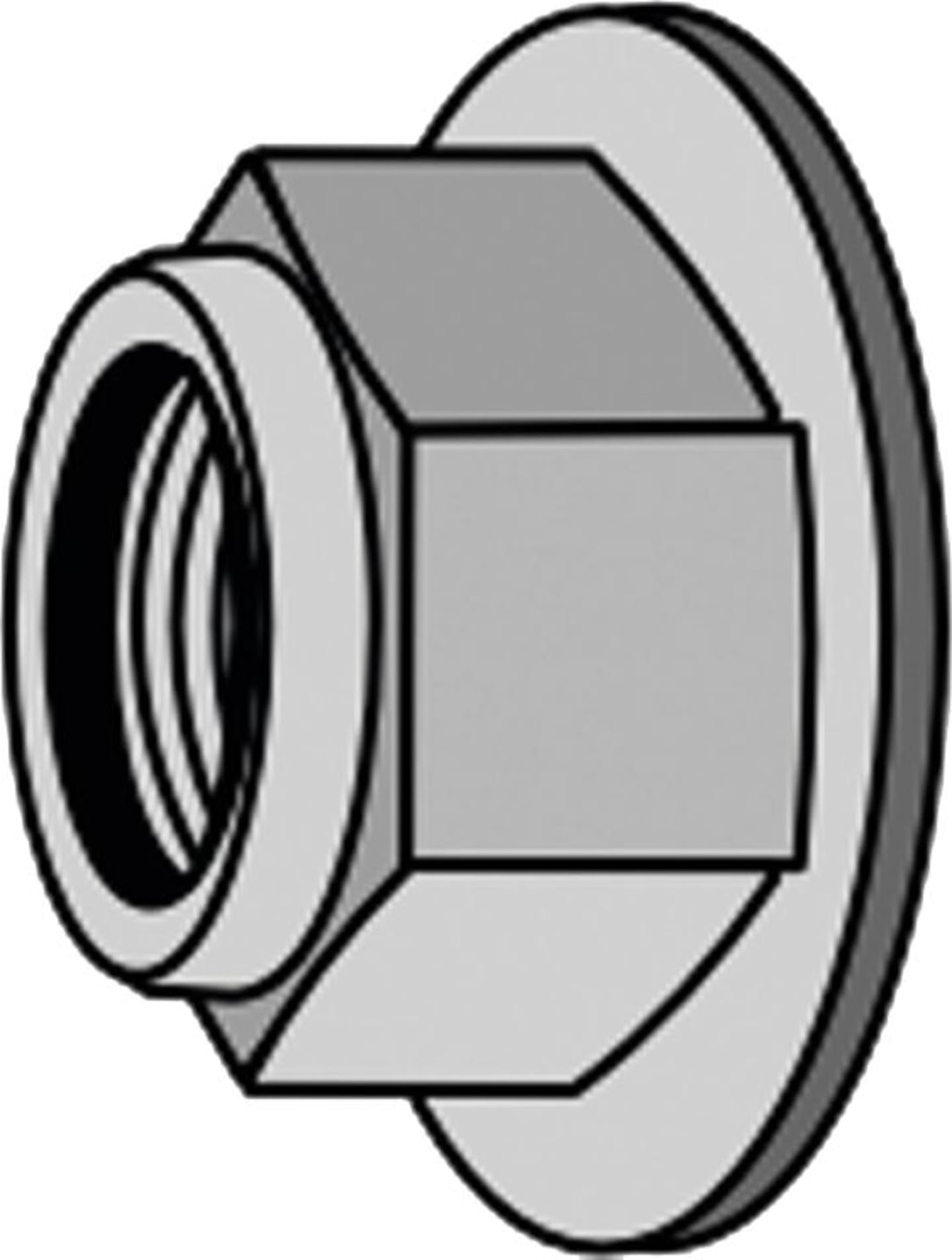 Industriehof® Bundmutter M 12 x 1,75 - 8.8, Höhe 16 mm, selbstsichernd, Polystop, 51-1022