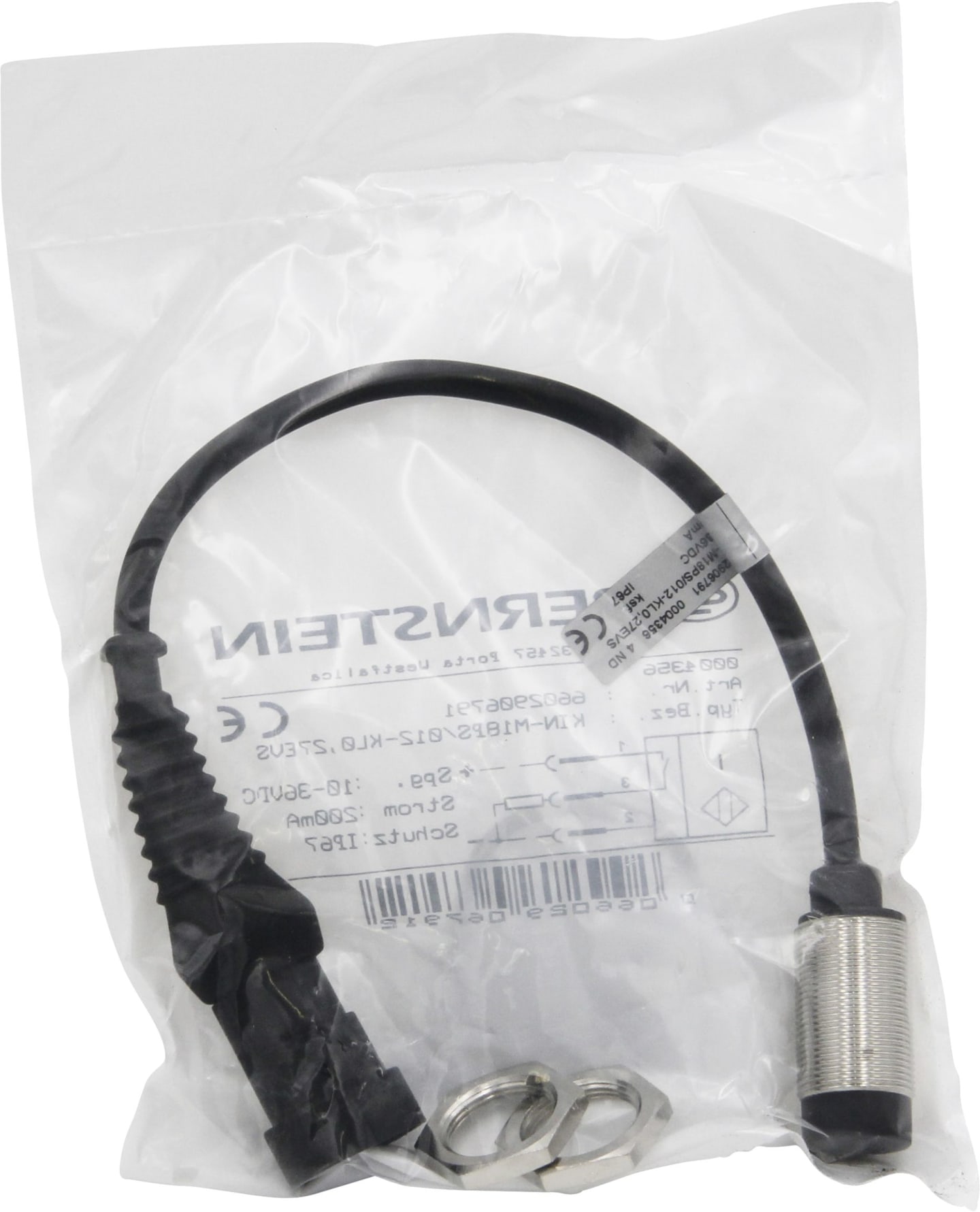 Pöttinger Näherungsschalter "KIN-M 18PS", induktiv, M 18 AG x 35, für Heckmähwerk, Kreiselheuer, Kreiselschwader, Ladewagen, Sämaschine, 487.372