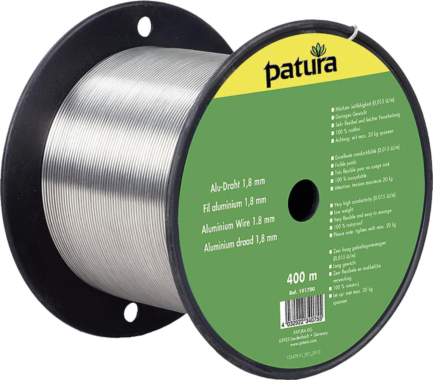 Patura Weidezaundraht 400 m Aluminium