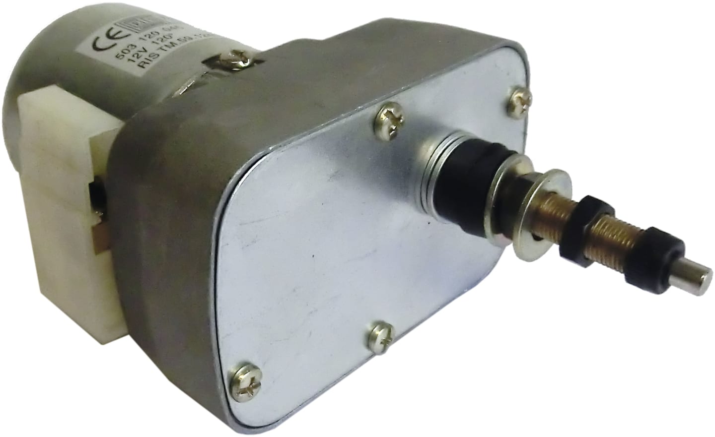 Scheibenwischermotor 12 V Wischwinkel 135 °, schwere Bauart, Ø Welle 6 mm x M 6 AG für Fritzmeier