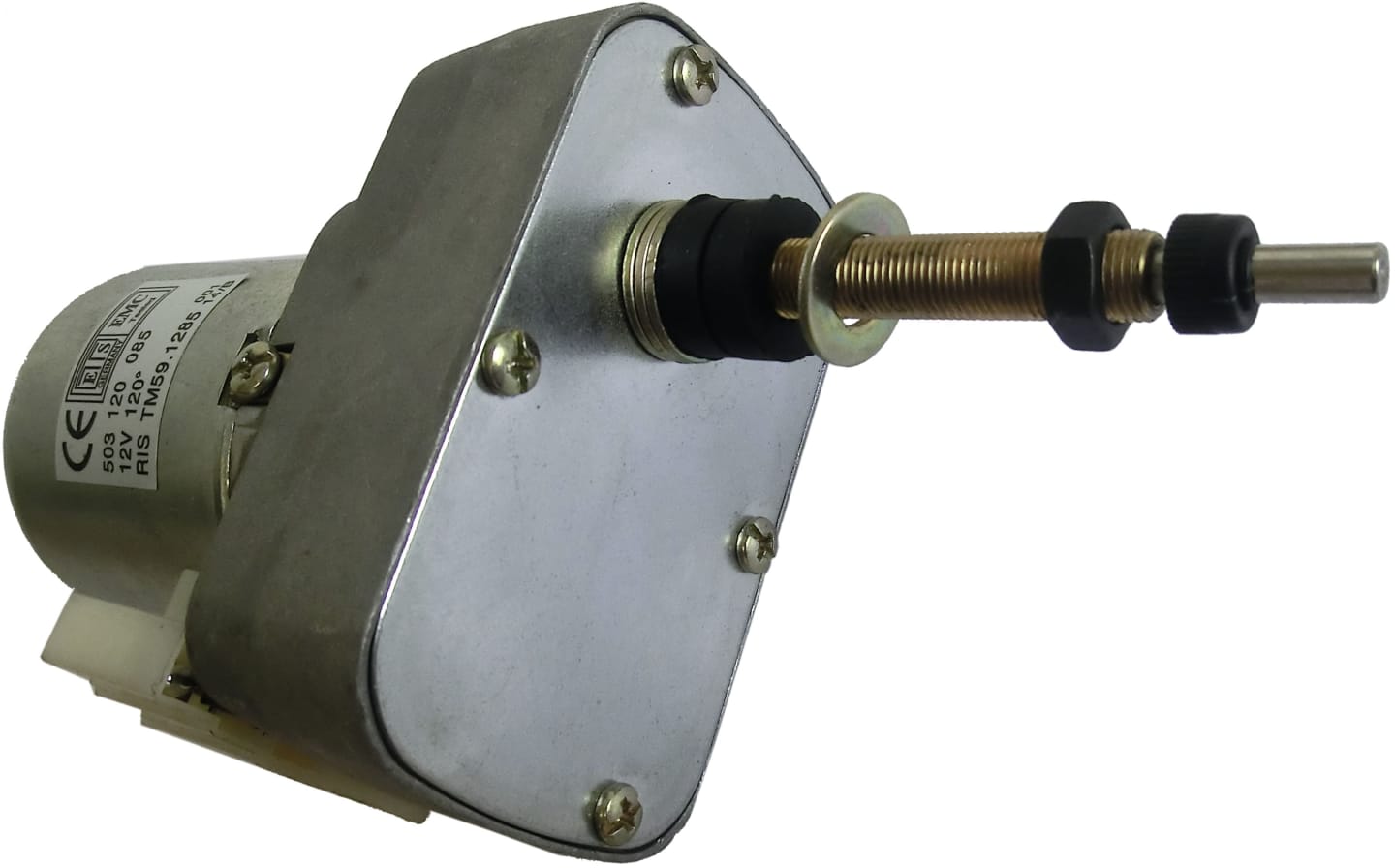 Scheibenwischermotor 12 V Länge Achse 85 mm Wischwinkel 120 °, schwere Bauart, Ø Welle 6 mm x M 6 AG für Fritzmeier