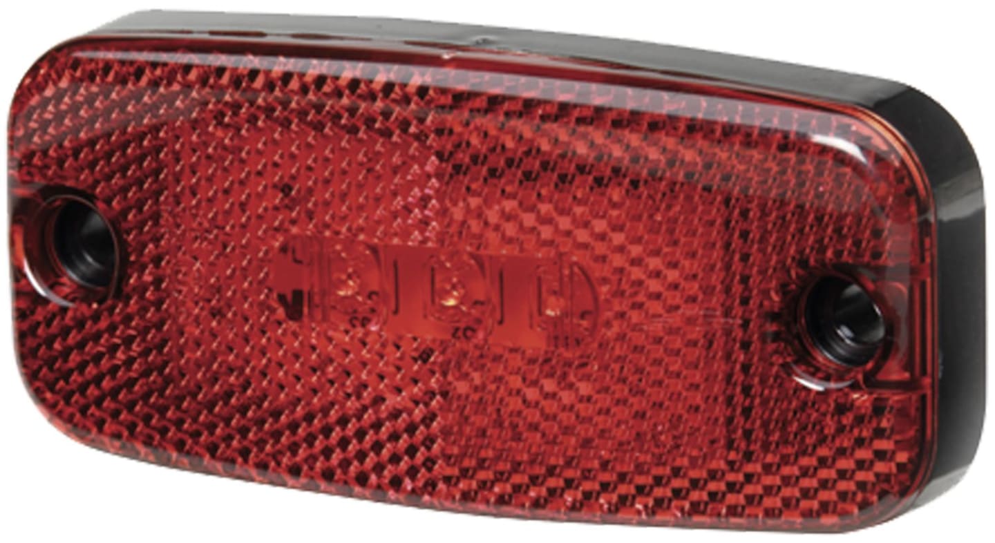 Hella® LED-Positionsleuchte quadratisch, hinten links/rechts, rot, 111,3 x 51,3 x 22 mm, 9 – 36 V DC, E9 1553, 2TM 357 008-021