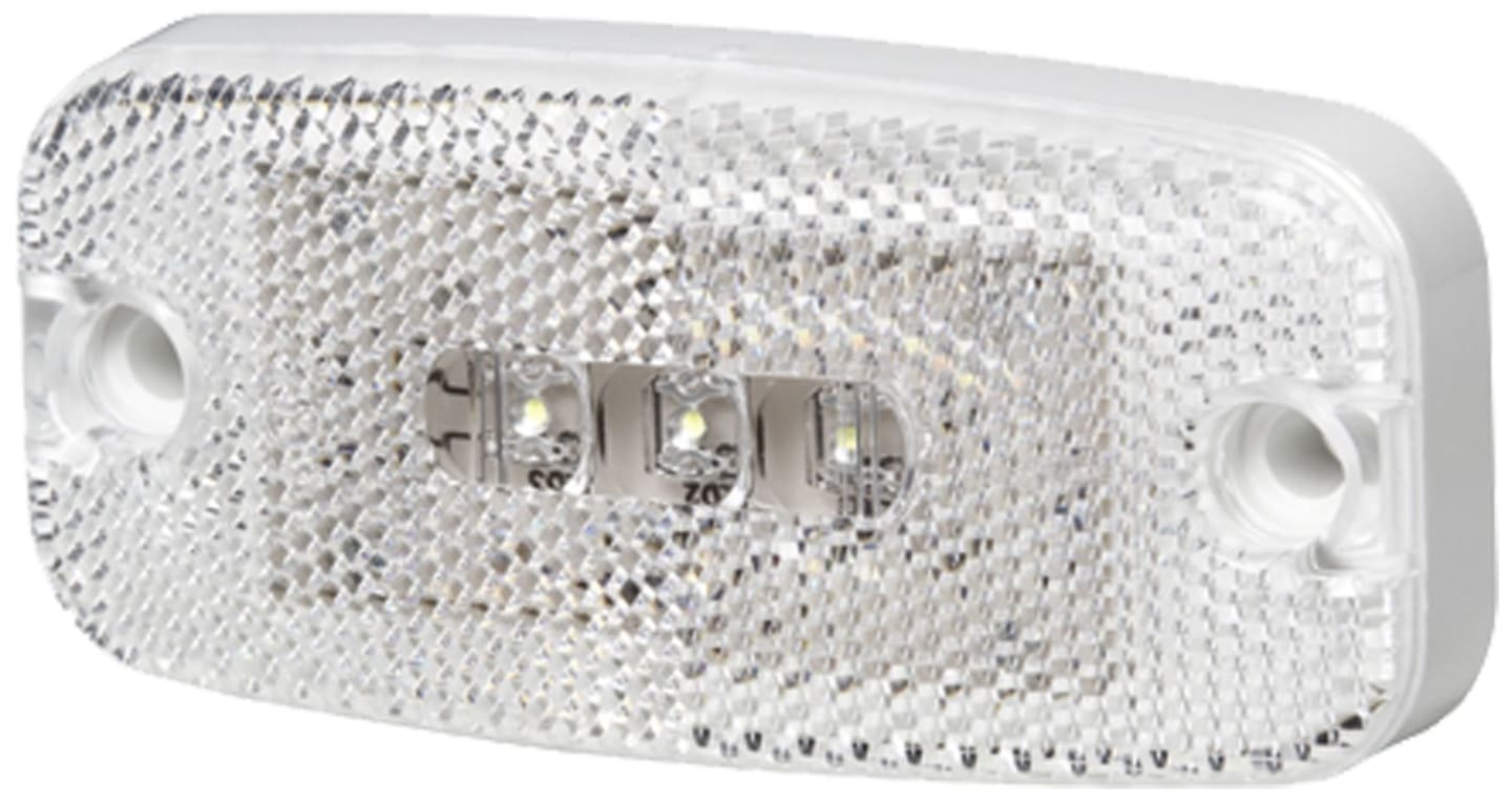 Hella® LED-Positionsleuchte quadratisch, vorn links/rechts, weiß, 111,3 x 51,3 x 22 mm, 9 – 36 V DC, E9 1553, 2PG 357 008-031