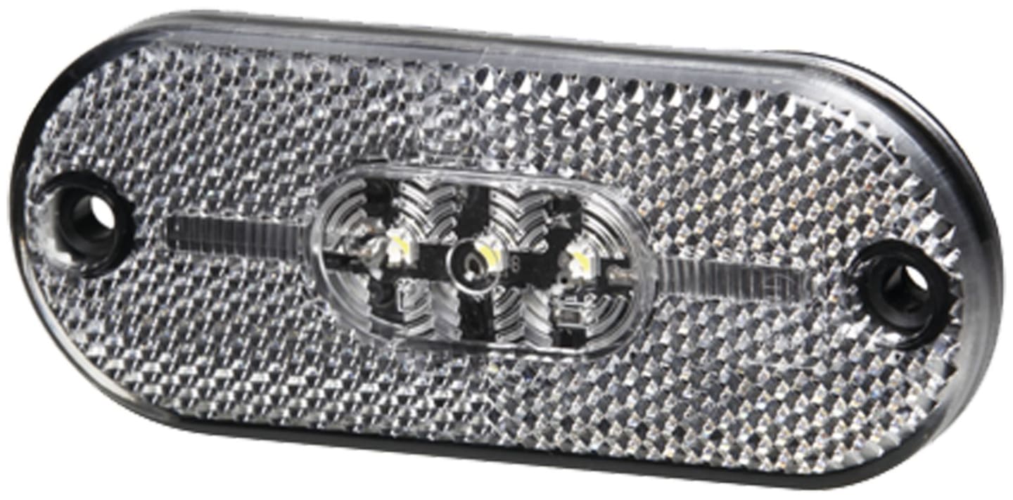 Hella® LED-Positionsleuchte oval, Front, weiß, 108 x 44 x 10,5 mm, 12 – 24 V DC, E4 14800