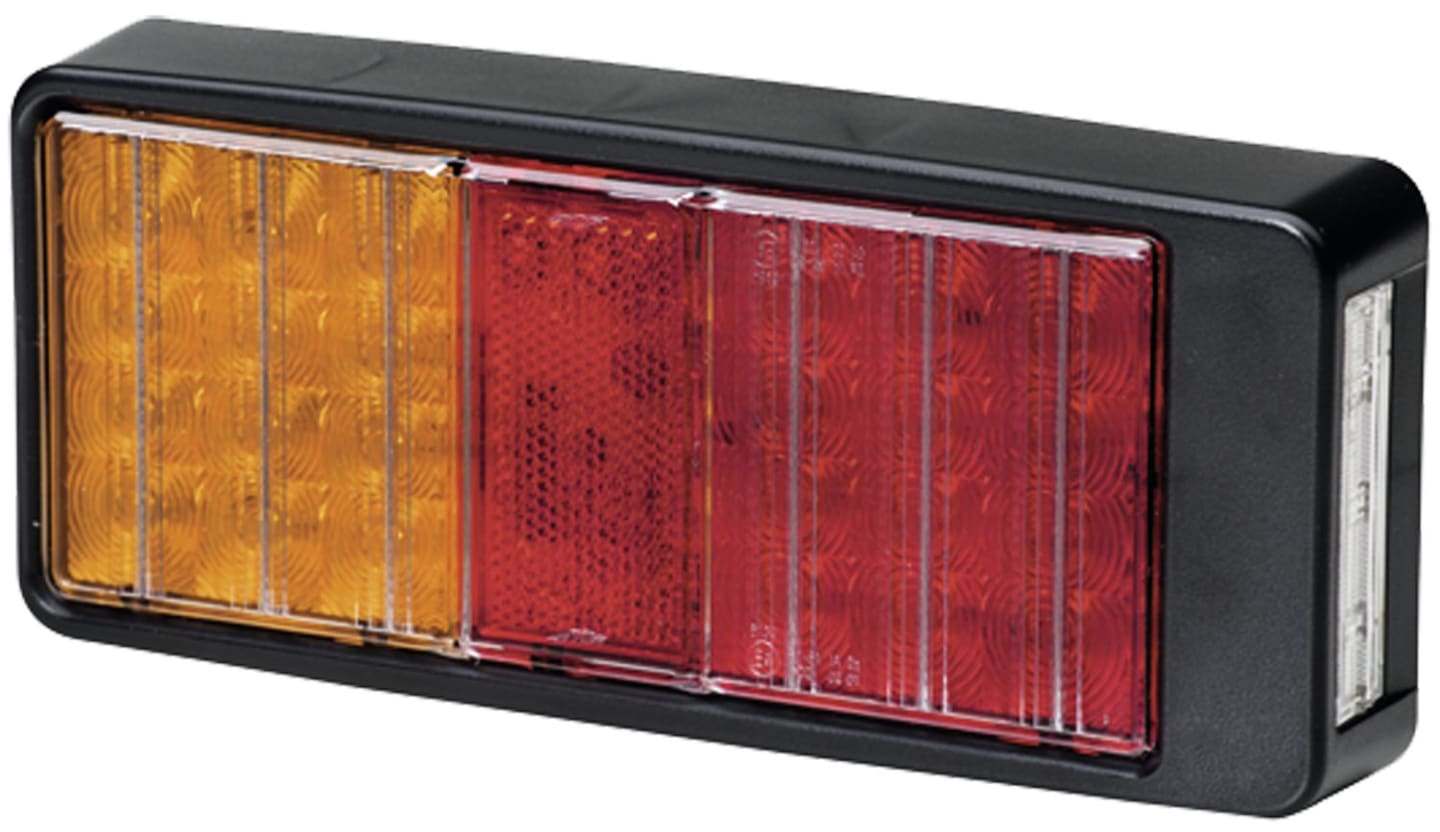 Hella® LED-Schlussleuchte links/rechts 9 – 36 V DC, 223 x 98 x 35 mm, Schluss-, Brems-, Blink-, Kennzeichenlicht, 2VB 357 020-001