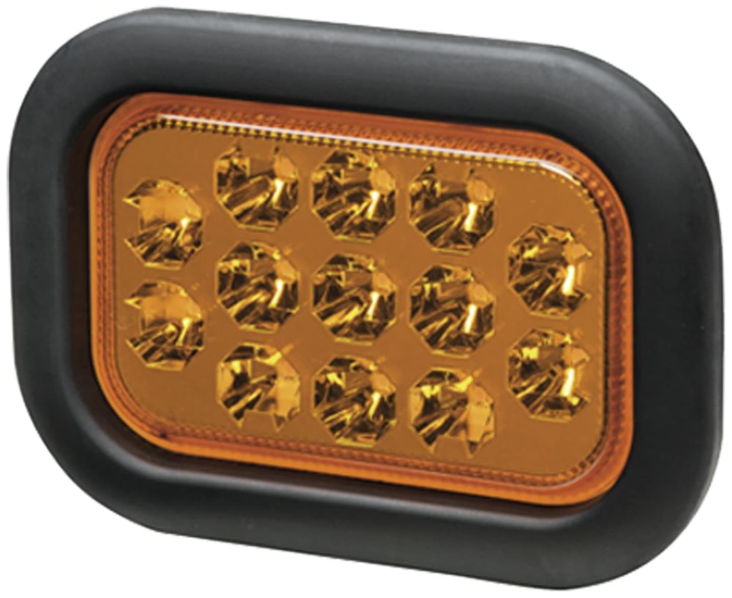 Hella® LED-Blinkleuchte quadratisch, hinten links/rechts, 164 x 117 x 35 mm, 12 – 24 V DC, 13 LEDs, E9 11523, 2BA 357 025-011