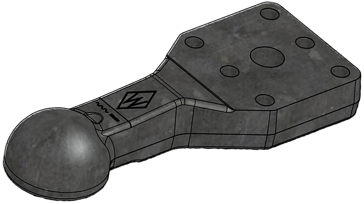 Walterscheid Kalotte "ZZK80-115", mit flachem Flansch B x H 130 × 115 mm, für Zugdeichsel mit Zug-Kugelkupplung 80, 8004441
