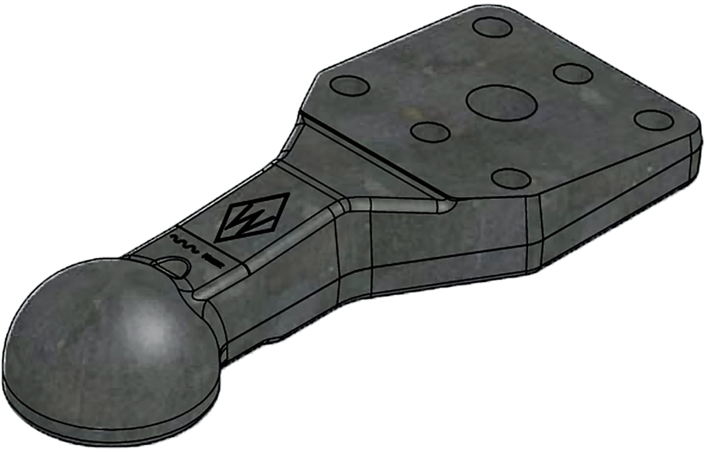 Walterscheid Kalotte "ZKK80-115S", mit flachem Flansch B x H 130 × 115 mm, für Zugdeichsel mit Zug-Kugelkupplung 80, 8004442