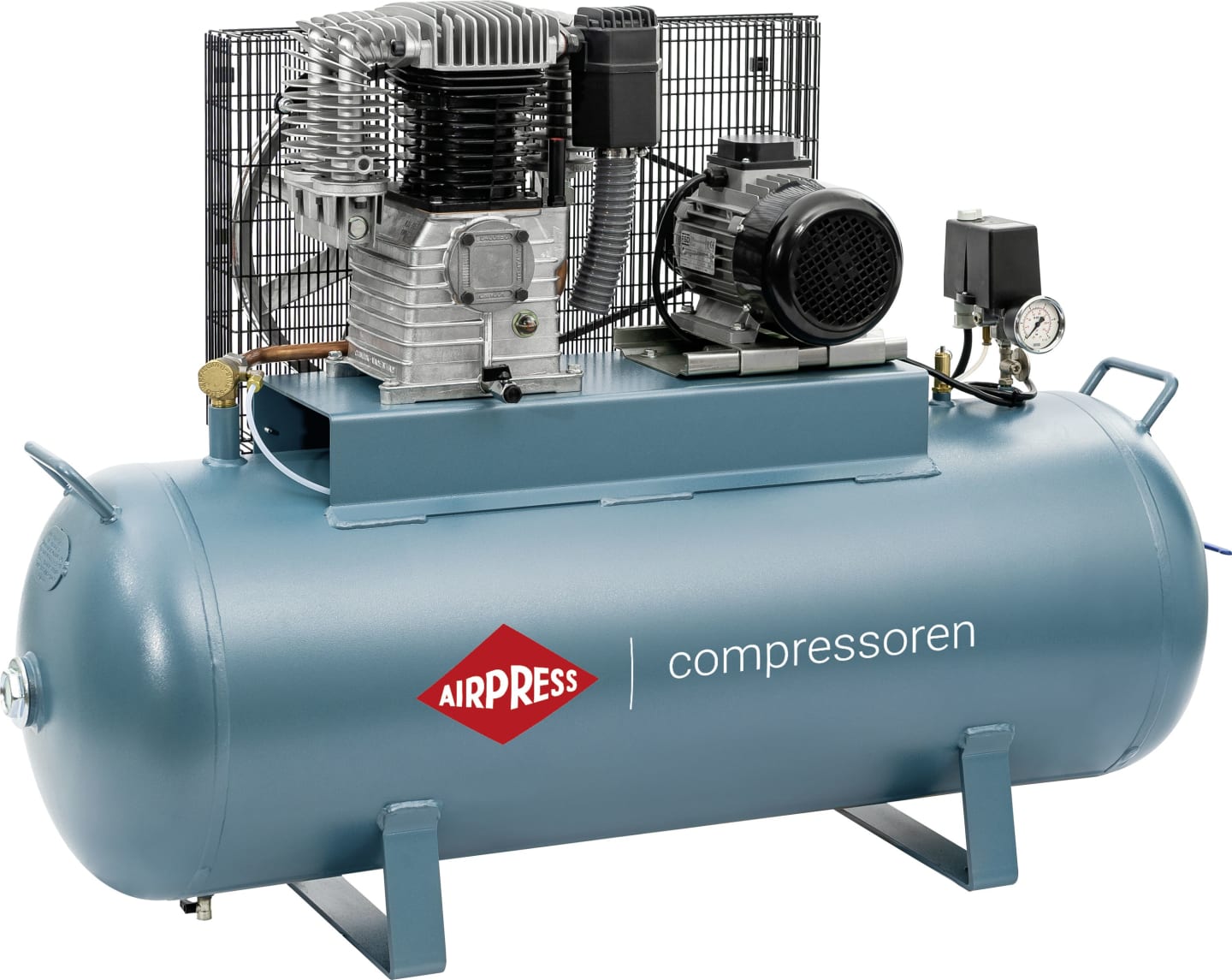 Airpress Kompressor "K 200-600" 200 l-Behälter, Abgabeleistung 268 l/min, 12 bis 14 bar, 36500-N