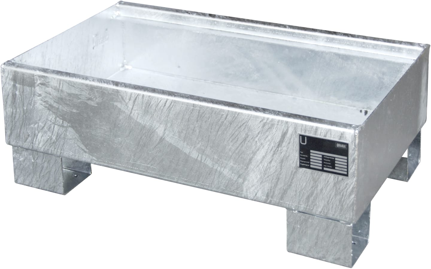 BAUER® SÜDLOHN Auffangwanne "AW 60-1 v" Auffangvolumen max. 65 l, ohne Gitterrost, verzinkt