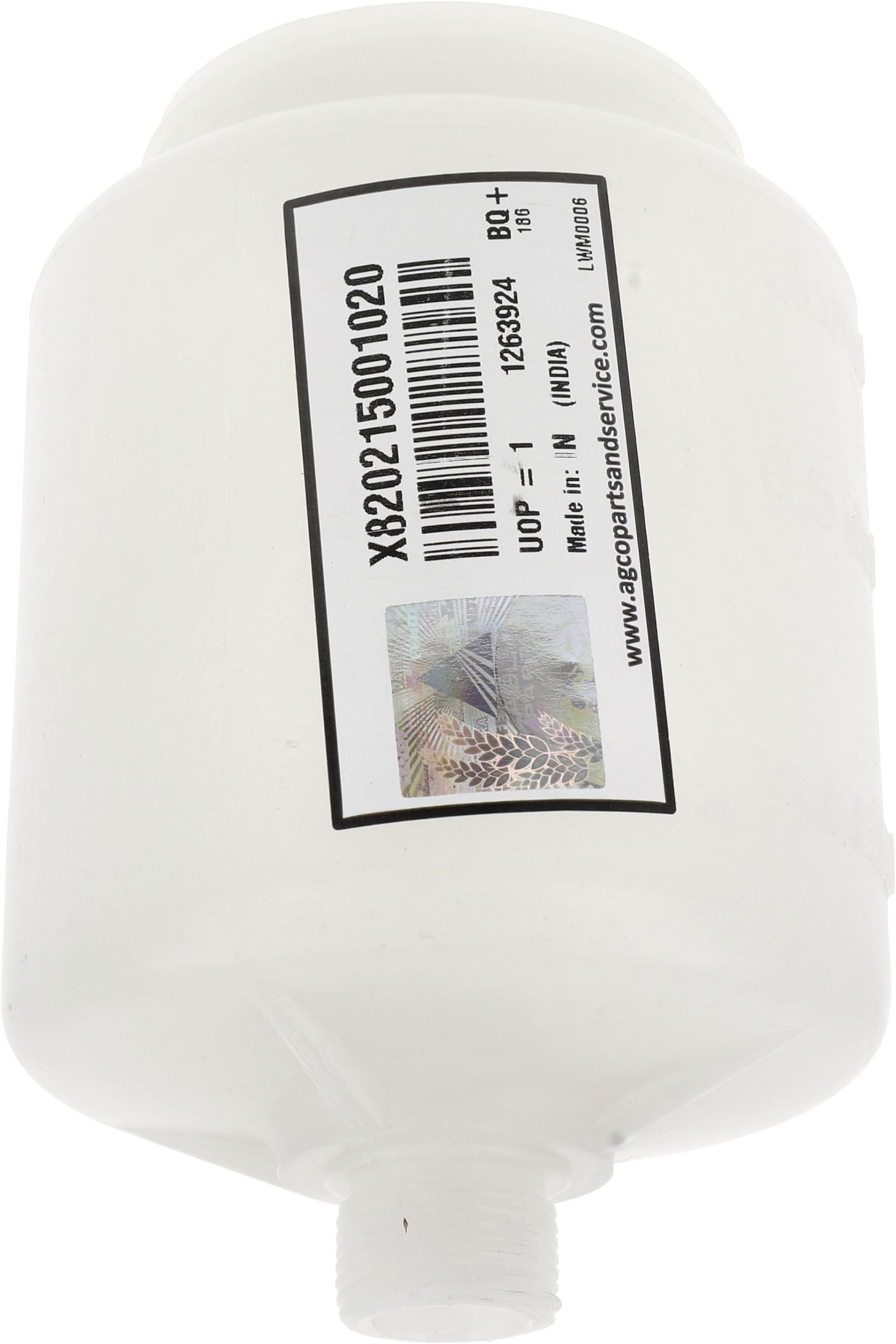 Fendt Frostschutzbehälter 0,5 l, Kunststoff, für Pumpe Druckluftbremse Traktor Fendt, Massey Ferguson, Valtra, X820215001020