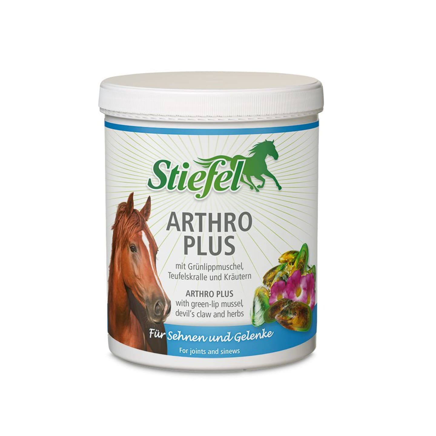 Stiefel Arthro Plus mit Wirkstoffen für den Bewegungsapparat von Pferden 1 kg Dose