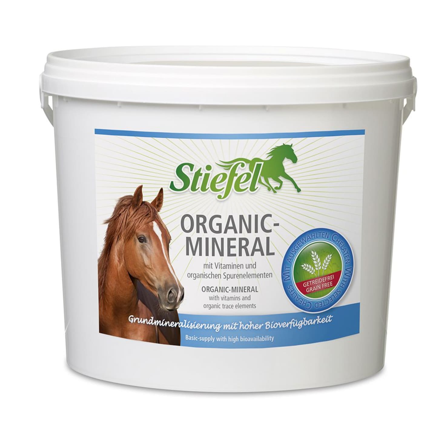 Stiefel Organic-Mineral 3 kg Eimer mit wertvollen Vitaminen für Ihr Pferd Pellet