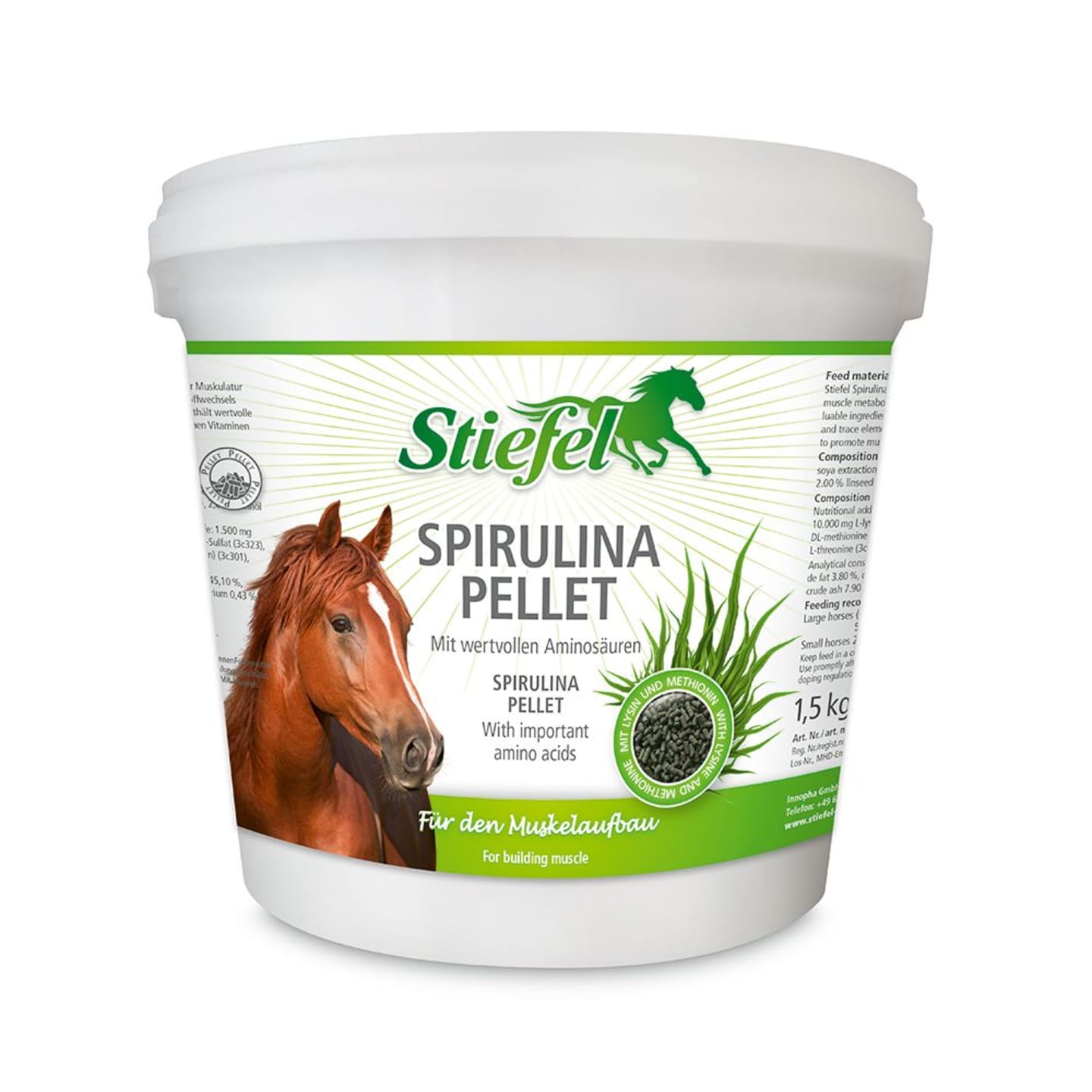 Stiefel Spirulina Pellet mit Leinöl 1,5 kg Dose