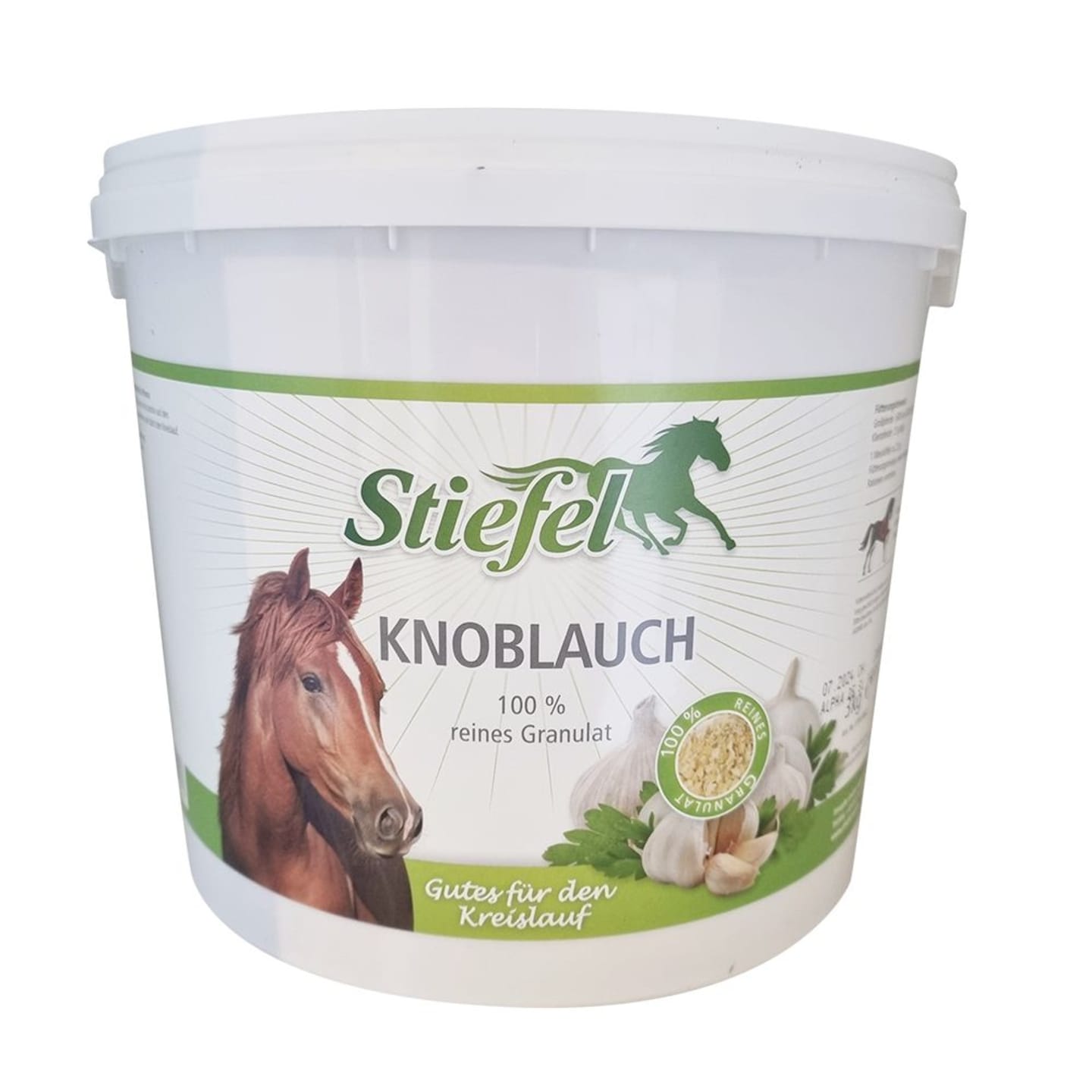Stiefel Knoblauch für Pferde Granulat 3 kg Eimer